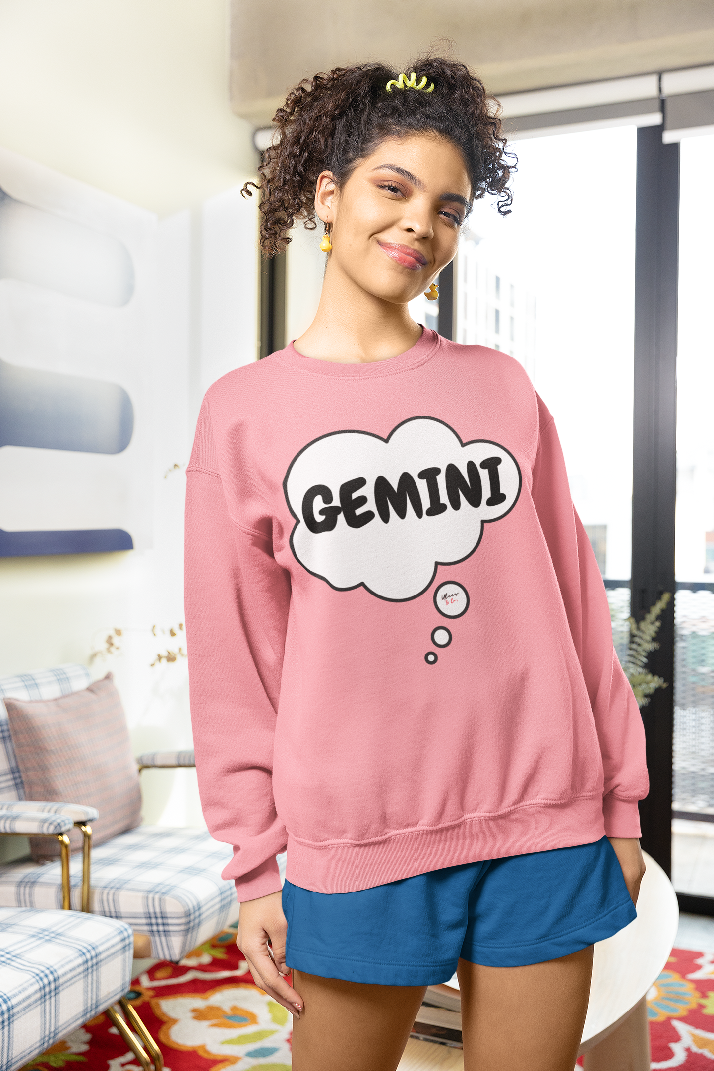 GEMINI ZODIAC SIGN IN THOUGHT BUBBLE UNISEX CREWNECK PULLOVER SWEATSHIRT GEMINI ZODIAC SIGN TRENDY SWEATERS BIRTHDAY GIFTS GEMINI ZODIAC SYMBOLS SWEATSHIRT ASTROLOGY SIGNS SWEATSHIRTS GEMINI ZODIAC SEASON