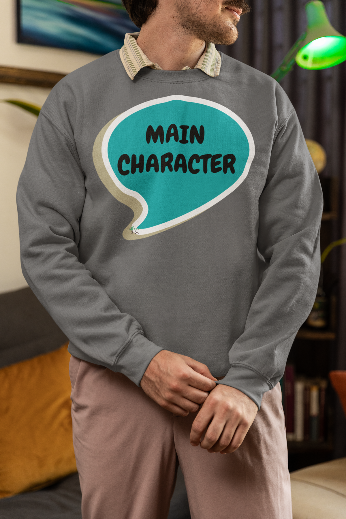 MAIN CHARACTER SWEATSHIRT IN SPEECH BUBBLE FUNNY SAYINGS SWEATSHIRT MOTIVATIONAL SWEATERS FOR WOMEN INSPIRATIONAL SWEATSHIRTS FOR MEN SARCASTIC SAYINGS IN UNISEX CREWNECK PULLOVER SWEATSHIRT