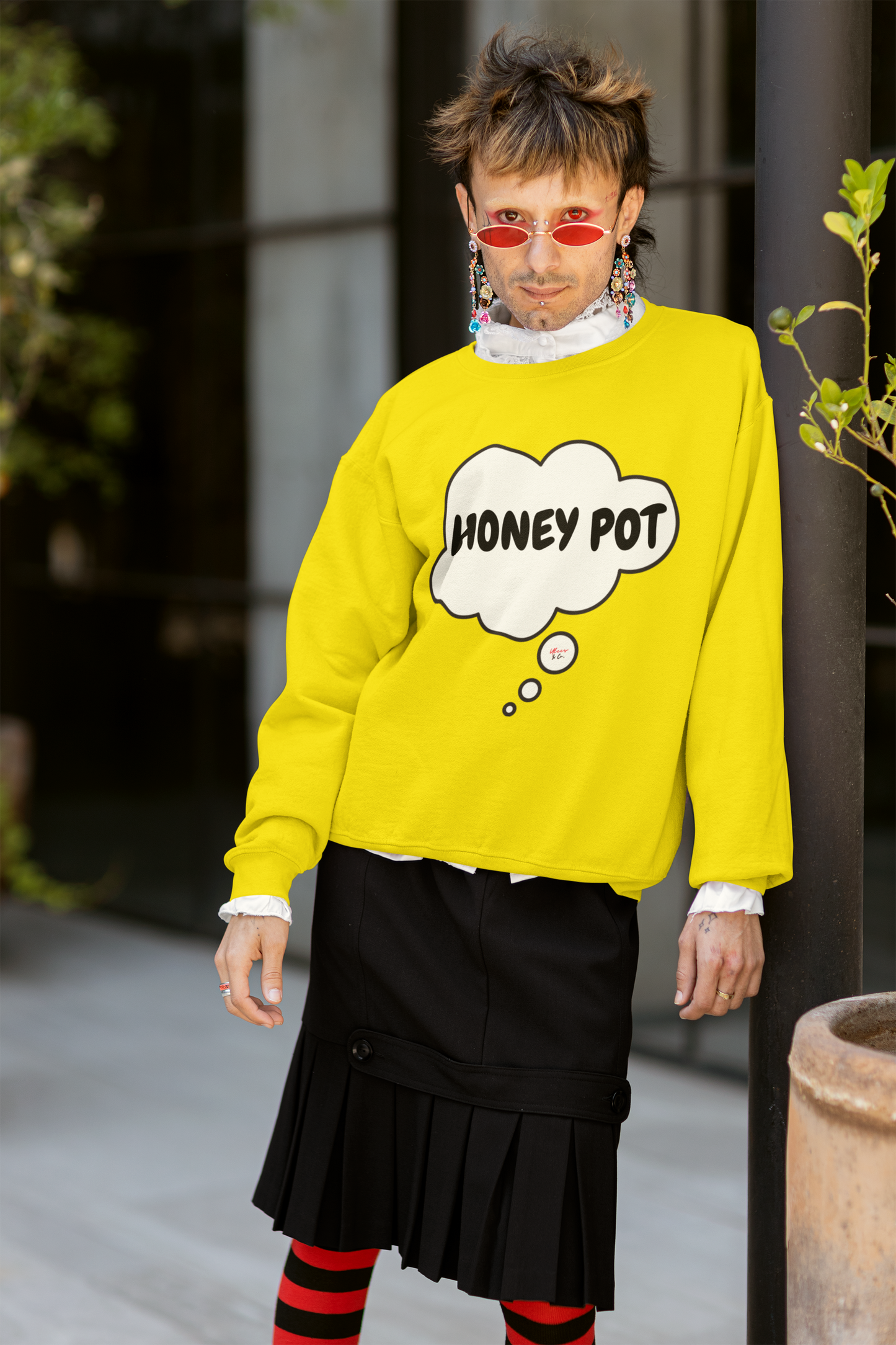 HONEY POT SWEATSHIRT IN THOUGHT BUBBLE UNISEX PULLOVER CREWNECK SWEATSHIRT