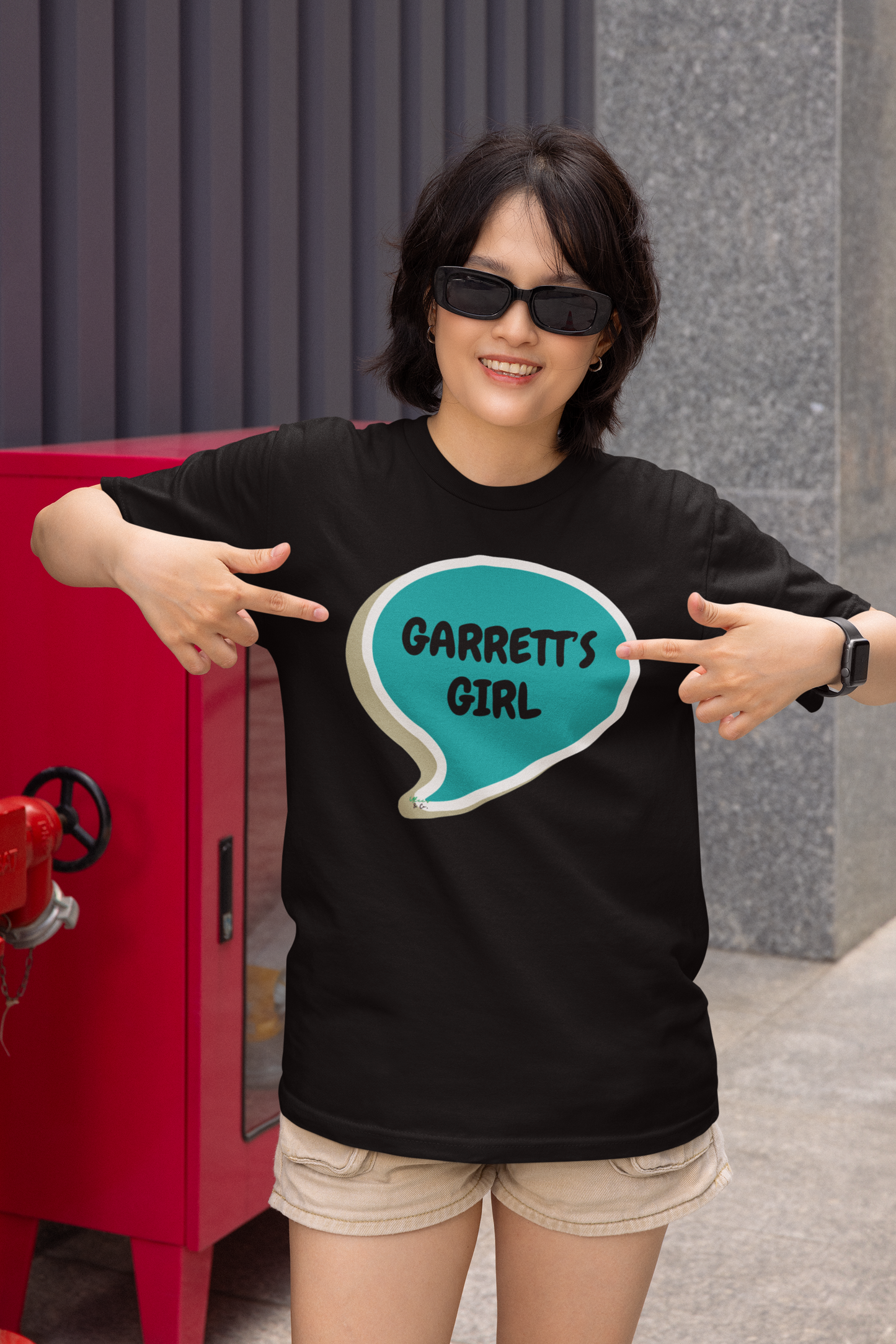 GARRETT'S GIRL T-SHIRT HOCKEY PLAYER UNIQUE GRAPHIC UNISEX SPEECH BUBBLE DESIGN SHIRT STREETWEAR FASHION OFF CAMPUS TEES OFF CAMPUS SERIES FOR HOCKEY TEAM FANS T-SHIRT GARRETT GRAHAM CHARACTER TEES GIFTS FOR WOMEN