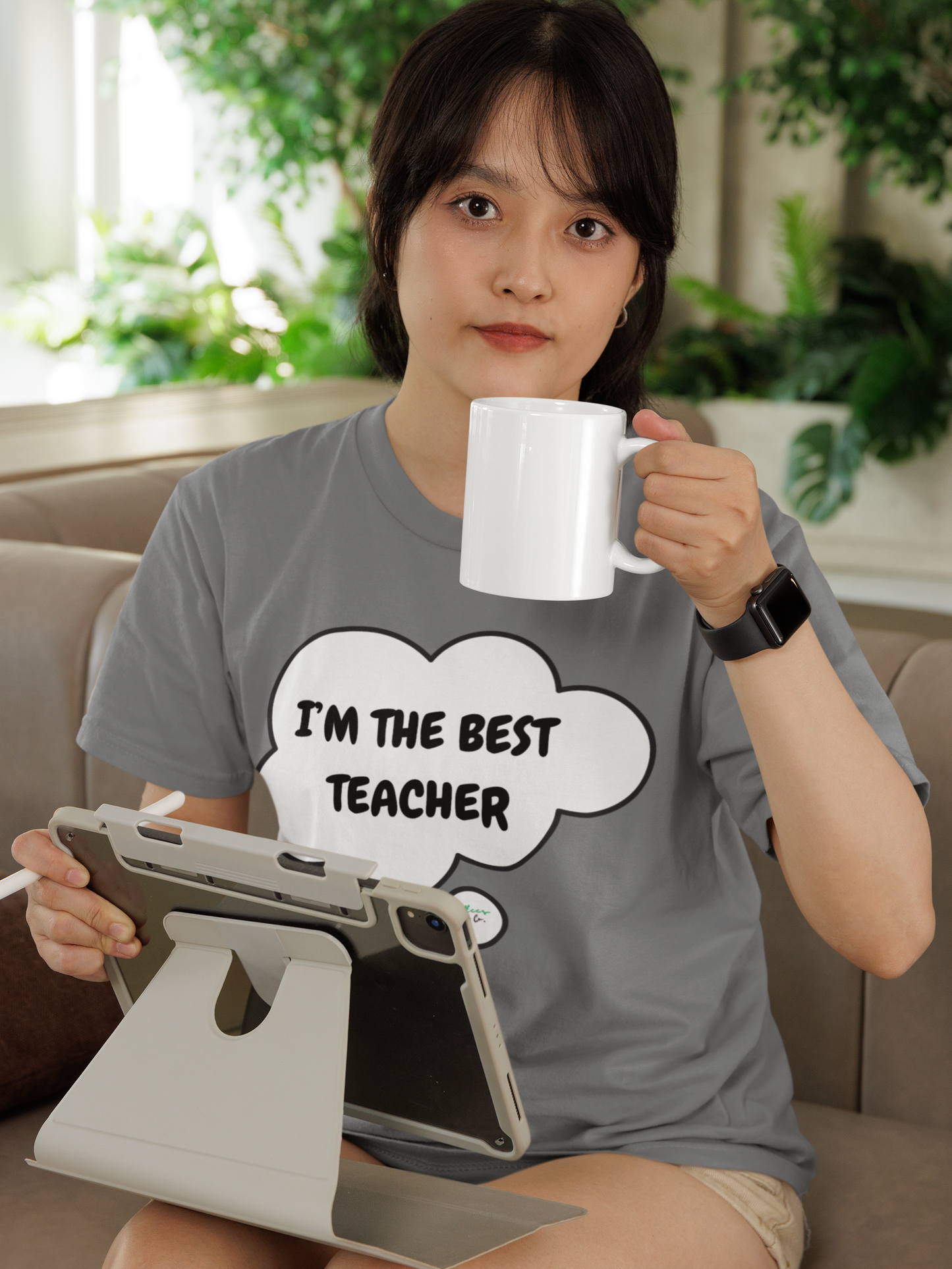 I'M THE BEST TEACHER T-SHIRT IN THOUGHT BUBBLE GRAPHIC UNISEX TSHIRT FUNNY SAYINGS T SHIRT SARCASTIC SAYINGS T-SHIRT SARCASM TEES GIFTS FOR WOMEN GIFT FOR MEN