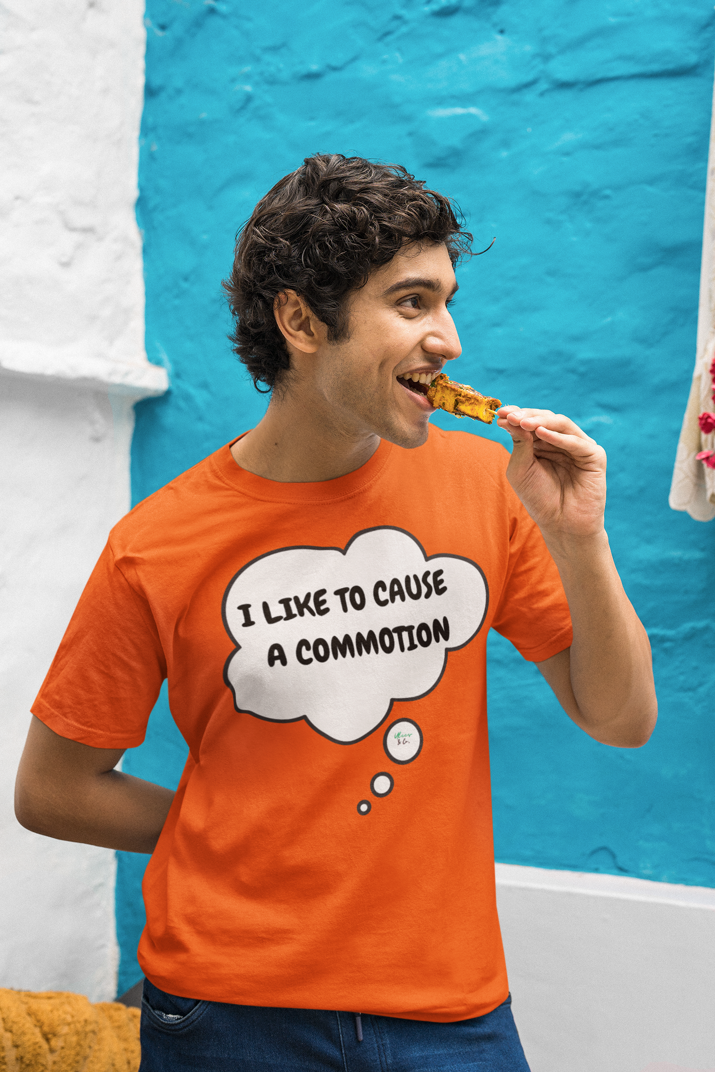 I LIKE TO CAUSE A COMMOTION T-SHIRT IN THOUGHT BUBBLE UNISEX TSHIRT FUNNY SAYINGS T SHIRT SARCASTIC SAYINGS T-SHIRT SARCASM TEES