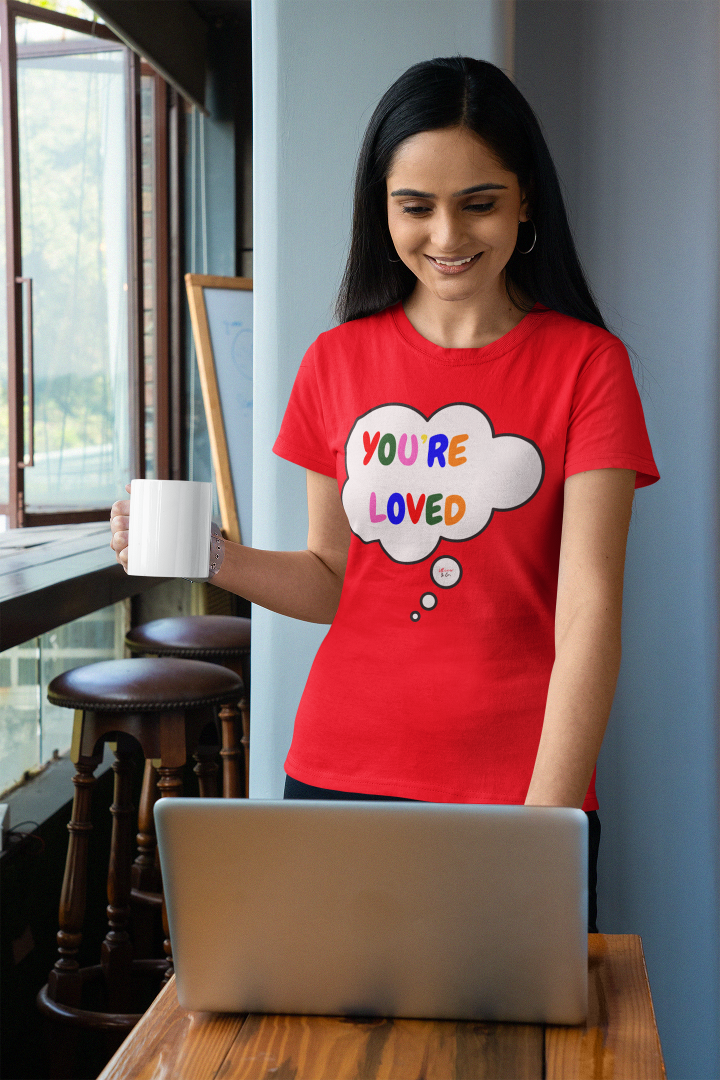 YOU'RE LOVED T-SHIRT THOUGHT BUBBLE UNISEX T-SHIRT HAPPY PRIDE YOU'RE LOVED TSHIRT LGBTQ T SHIRT