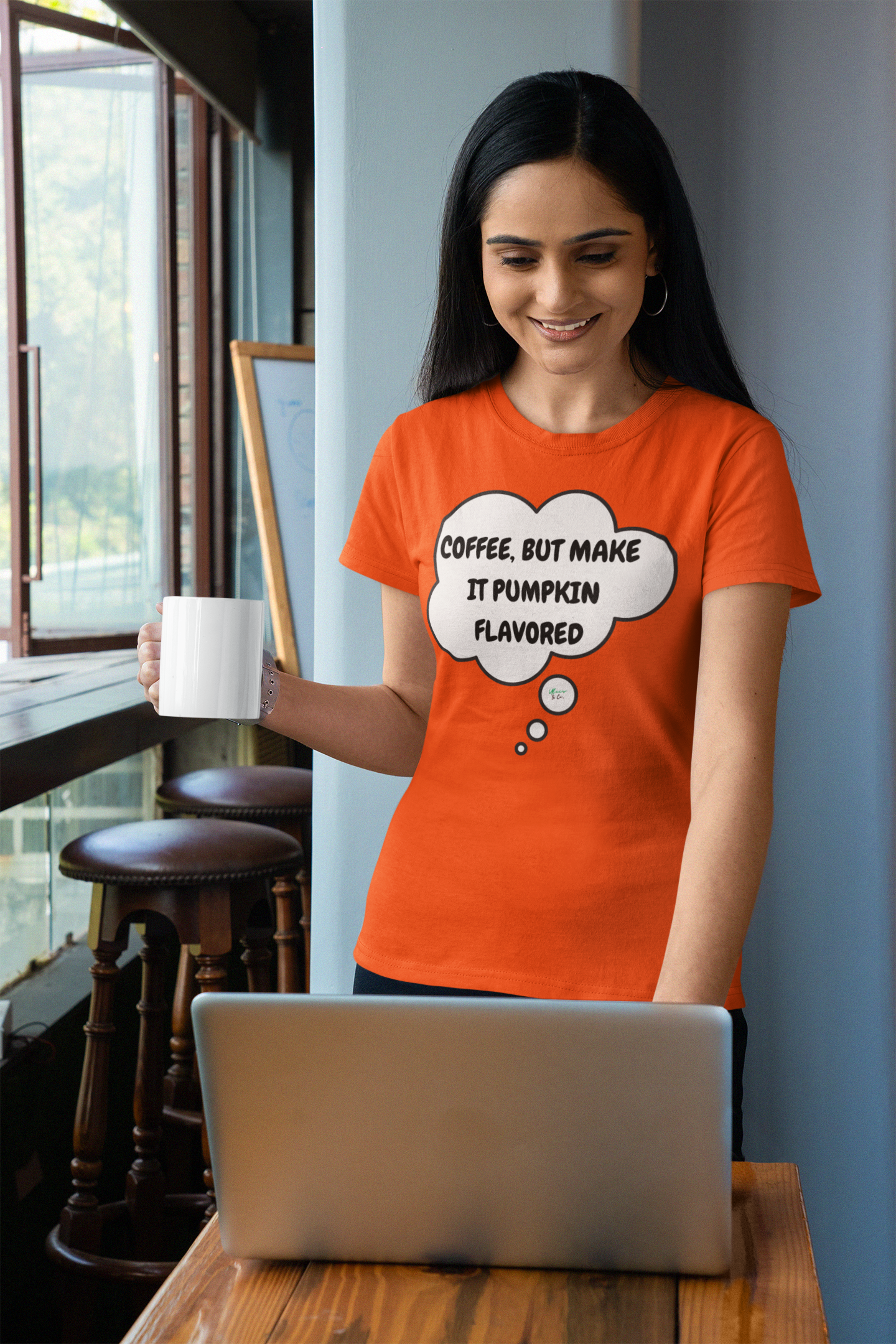 COFFEE, BUT MAKE IT PUMPKIN FLAVORED T-SHIRT FOR COFFEE LOVERS TEES FOR COFFEE DRINKERS STREETWEAR FASHION UNIQUE GRAPHIC UNISEX T-SHIRT THOUGHT BUBBLE FOR BIRTHDAY GIFT FOR CAFFEINE LOVER TEES FOR HALLOWEEN FOR WOMEN GIFT FOR MEN FALL CLOTHING