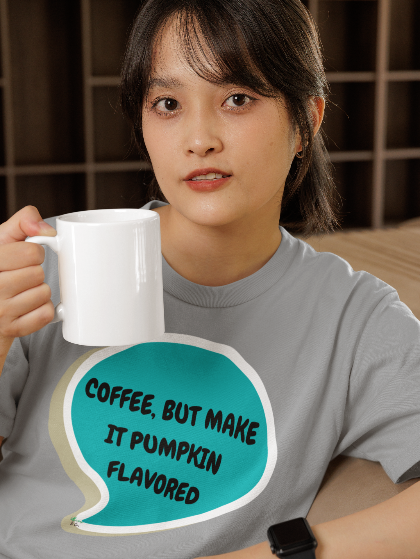 COFFEE, BUT MAKE IT PUMPKIN FLAVORED T-SHIRT FOR COFFEE LOVERS TEES FOR COFFEE DRINKERS STREETWEAR FASHION UNIQUE GRAPHIC UNISEX T-SHIRT SPEECH BUBBLE FOR BIRTHDAY GIFT FOR CAFFEINE LOVER TEES FOR HALLOWEEN FOR WOMEN GIFT FOR MEN FALL CLOTHING