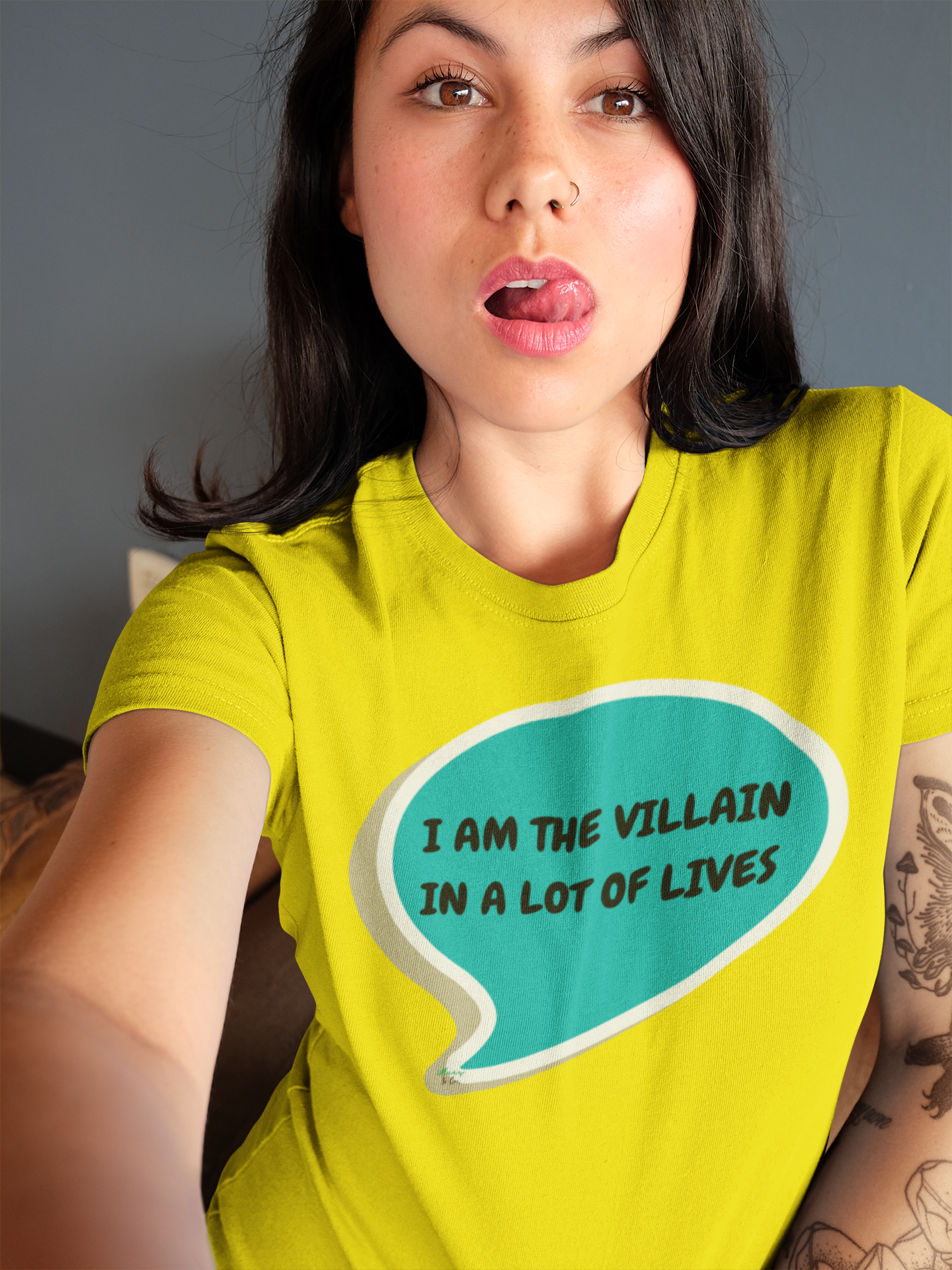 I AM THE VILLAIN IN A LOT OF LIVES T-SHIRT IN SPEECH BUBBLE UNISEX TSHIRT FUNNY SAYINGS T SHIRT SARCASTIC SAYINGS T-SHIRT SARCASM TEES