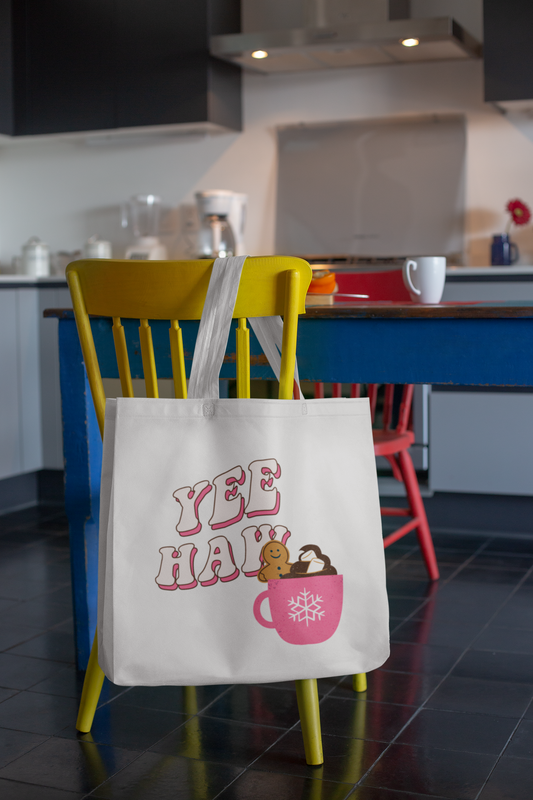 YEE HAW GINGERBREAD MAN TOTE BAG COTTON CANVAS TOTE BAG