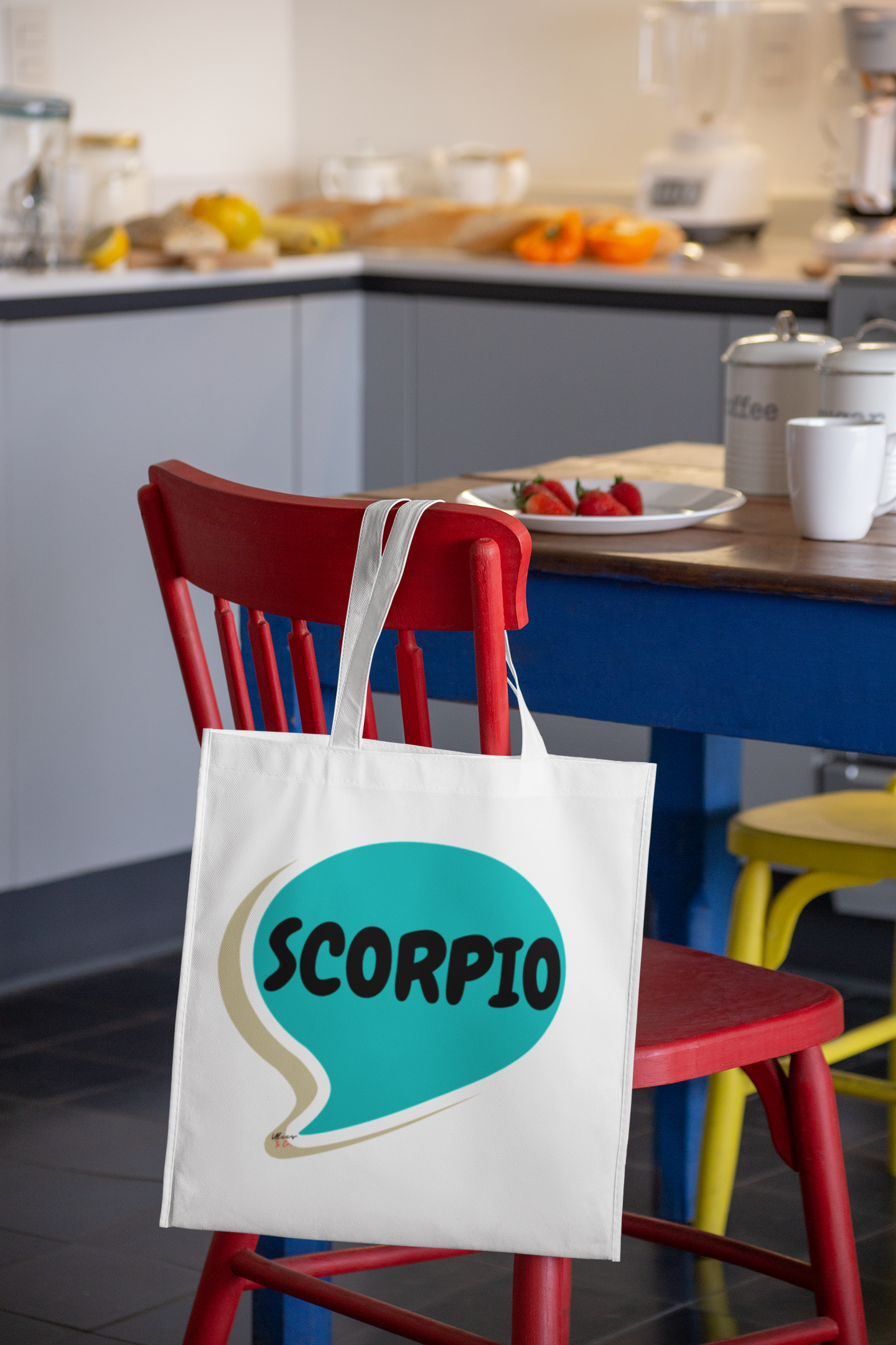 SCORPIO ZODIAC SIGN TOTE BAG IN SPEECH BUBBLE BIRTHDAY GIFT FOR SCORPIO ZODIAC SIGN COTTON CANVAS TOTE BAG SCORPIO HOROSCOPE ZODIAC SIGN