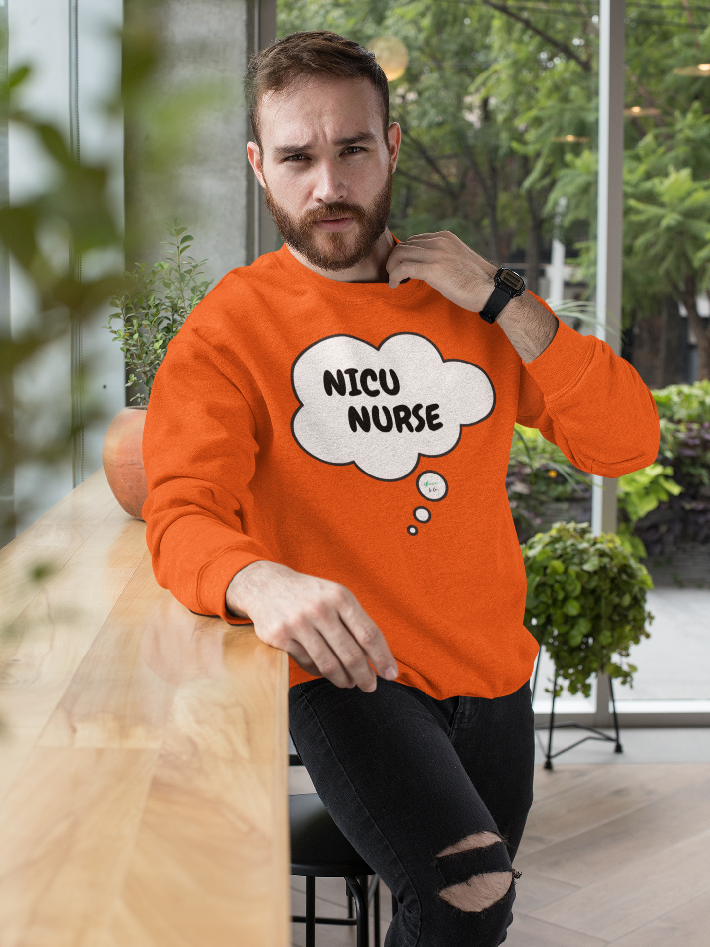 NICU NURSE SWEATSHIRT IN THOUGHT BUBBLE GRAPHIC UNISEX CREWNECK NURSING JOB PULLOVER SWEATSHIRT NURSING SWEATER OCCUPATION SWEATSHIRTS FOR WOMEN SWEATSHIRTS FOR MEN GIFT IDEAS JOB SWEEATSHIRT