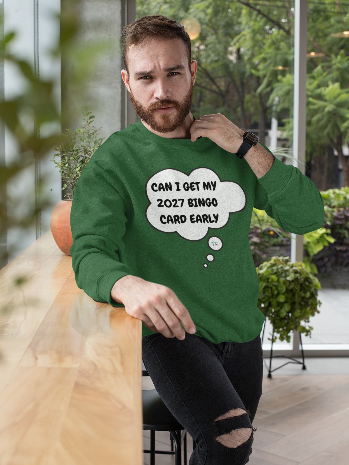 CAN I GET MY 2027 BINGO CARD EARLY SWEATSHIRT IN THOUGHT BUBBLE GRAPHIC UNISEX CREWNECK PULLOVER SWEATSHIRT FUNNY SAYINGS SWEATER SARCASTIC SAYINGS SWEATSHIRTS FOR WOMEN SWEATSHIRTS FOR MEN GIFT IDEAS