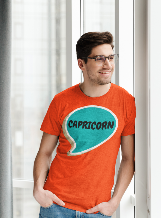 CAPRICORN ZODIAC SIGN T-SHIRT IN SPEECH BUBBLE CAPRICORN HOROSCOPE ASTRONOMY SIGN UNISEX T SHIRT CAPRICORN BIRTHDAY SIGN CAPRICORN SEASON TSHIRT GIFT FOR AN CAPRICORN