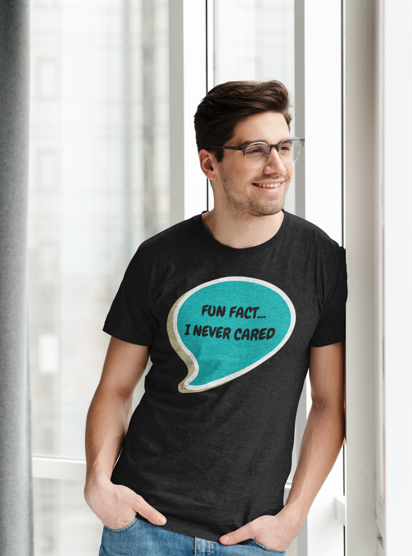 FUN FACT...I NEVER CARED T-SHIRT IN SPEECH BUBBLE UNISEX TSHIRT FUNNY SAYINGS T SHIRT SARCASTIC SAYINGS T-SHIRT GIFT