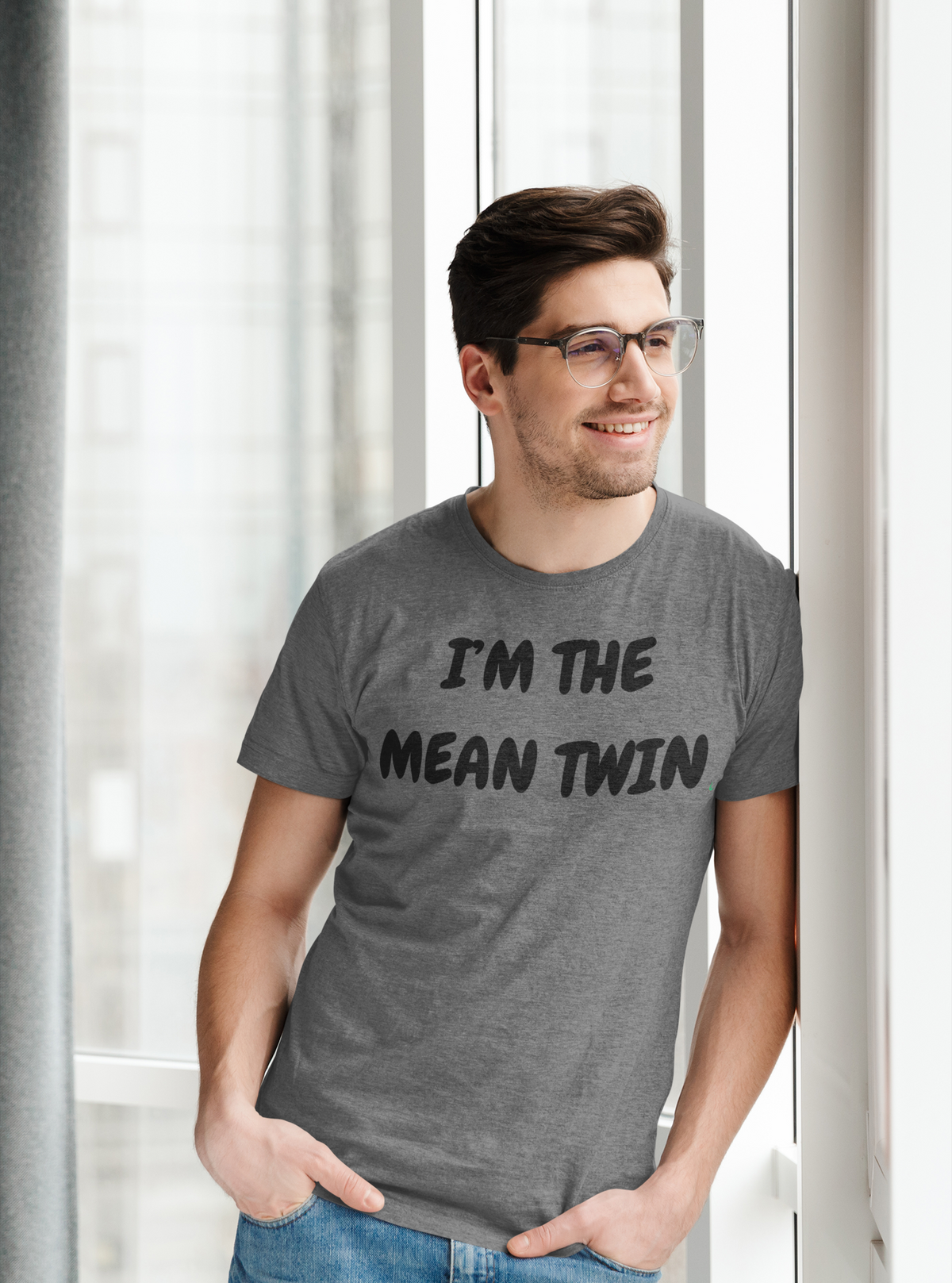 I'M THE MEAN TWIN T-SHIRT UNIQUE GRAPHIC UNISEX TEXT ONLY DESIGN SHIRT STREETWEAR FASHION FUNNY SAYINGS TEES SARCASTIC SAYINGS T-SHIRT HILARIOUS SHIRTS SARCASM TEES BIRTHDAY GIFTS FOR WOMEN GIFT FOR MEN CLOTHING BRAND