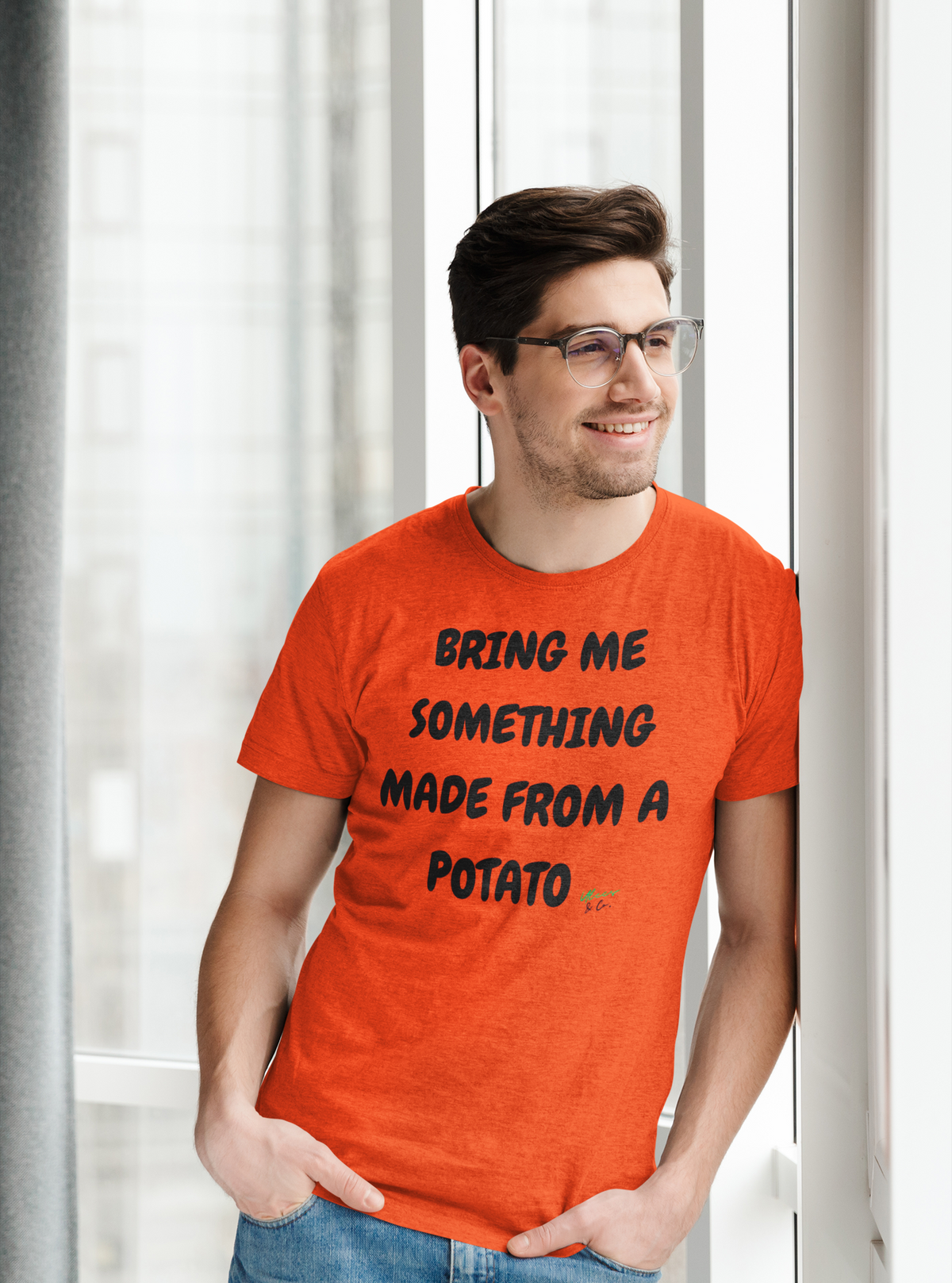BRING ME SOMETHING MADE FROM A POTATO T-SHIRT UNIQUE GRAPHIC UNISEX IN TEXT ONLY DESIGN SHIRT CASUAL STREETWEAR FASHION FUNNY SAYINGS TEES SARCASTIC TEES BIRTHDAY GIFTS WOMEN SHIRTS FOR MEN