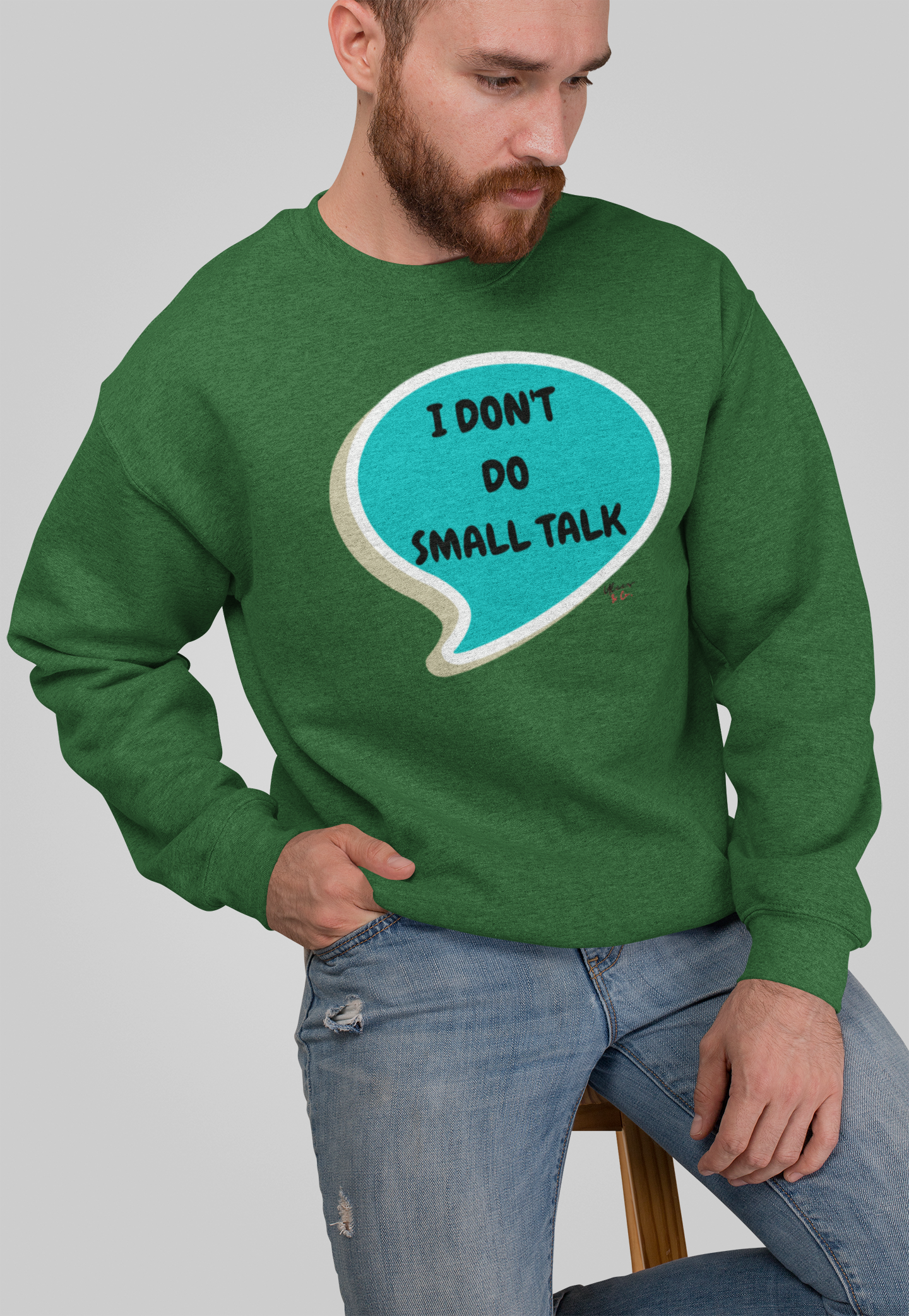 I DON'T DO SMALL TALK PULLOVER SWEATSHIRT SPEECH BUBBLE FOR WOMEN ADULT HUMOR FOR MEN GIFTS SARCASTIC SAYINGS FUNNY UNISEX CREWNECK SWEAT SHIRTS