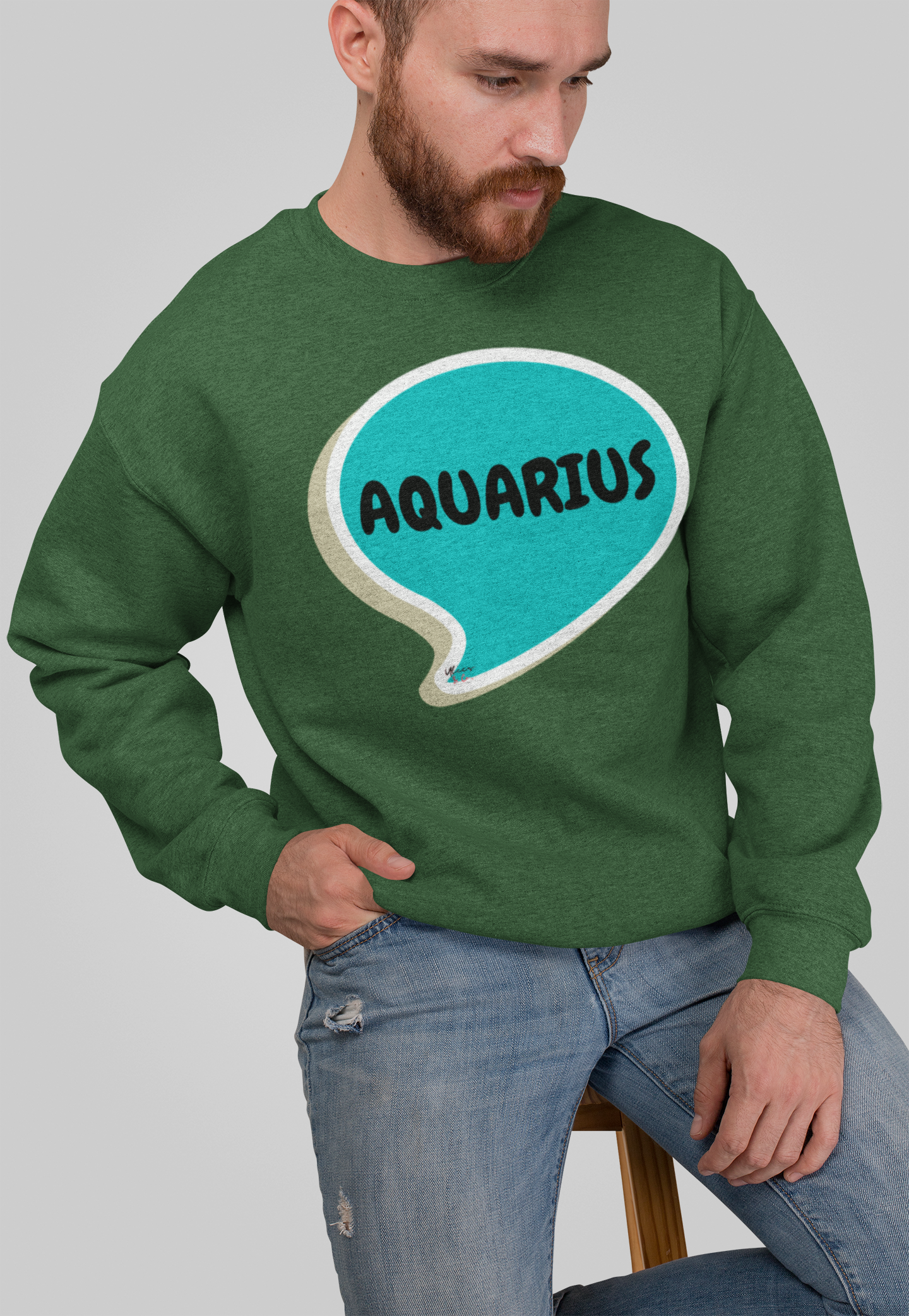 AQUARIUS ZODIAC SIGN IN SPEECH BUBBLE UNISEX CREWNECK PULLOVER SWEATSHIRT AQUARIUS ZODIAC ASTROLOGY HOROSCOPE SWEATSHIRTS AQUARIUS CONSTELLATION GIFT