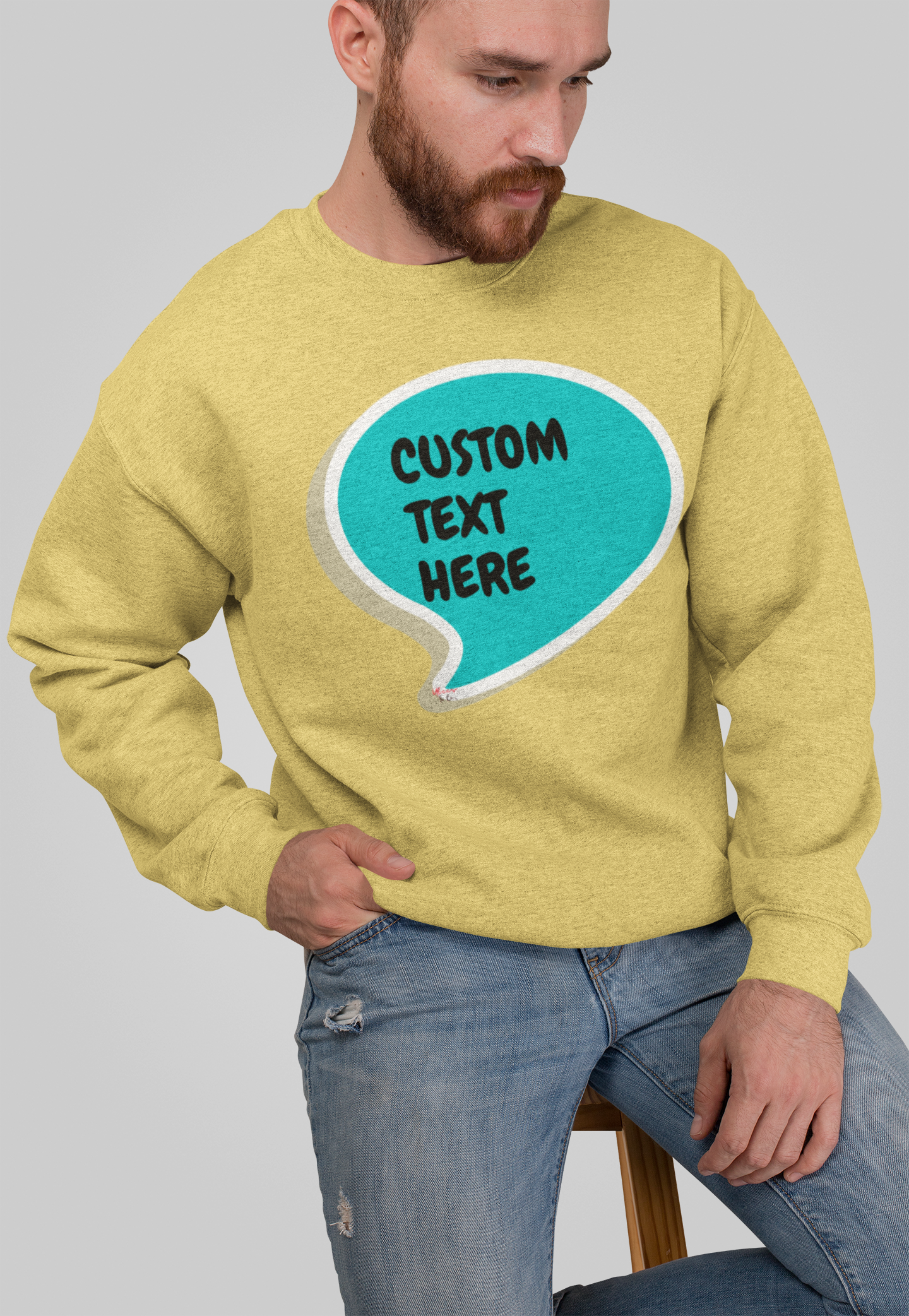 PERSONALIZED CUSTOM SPEECH BUBBLE CREATE A PERSONALIZED SWEATSHIRT CUSTOMIZE WITH NAME OR FUNNY SAYING A GREAT GIFT FOR MEN CUSTOM SWEATSHIRT FOR WOMEN UNISEX PULLOVER CREWNECK SWEATER MAKE IT A PERSONAL GIFT