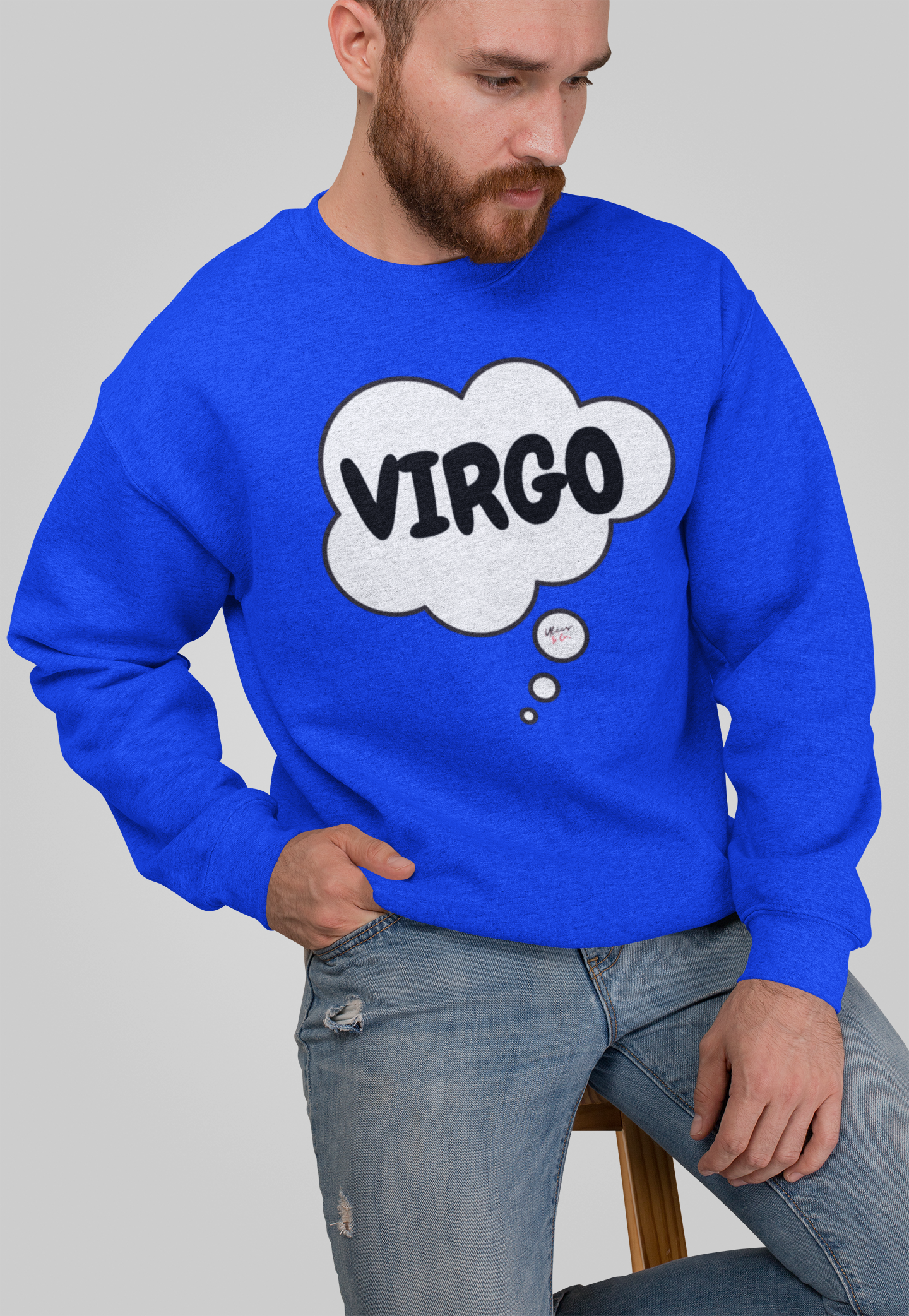 VIRGO ZODIAC SIGN SWEATSHIRT IN THOUGHT BUBBLE UNISEX CREWNECK PULLOVER SWEATSHIRT VIRGO ZODIAC SIGN TRENDY SWEATERS BIRTHDAY VIRGO ZODIAC SIGN GIFT VIRGO ZODIAC SYMBOLS SWEATSHIRT VIRGO ZODIAC SEASON