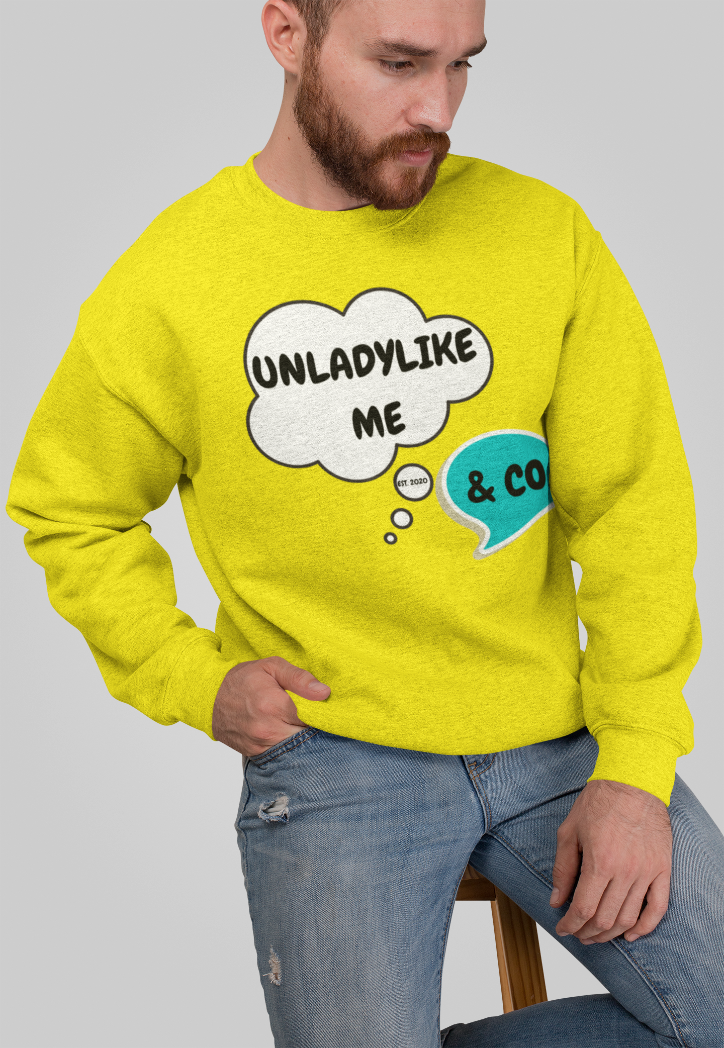 UNLADYLIKE ME & CO. BRAND LOGO UNISEX PULLOVER CREWNECK SWEATSHIRT BLACK FONT GIFT FOR WOMEN GIFT MEN