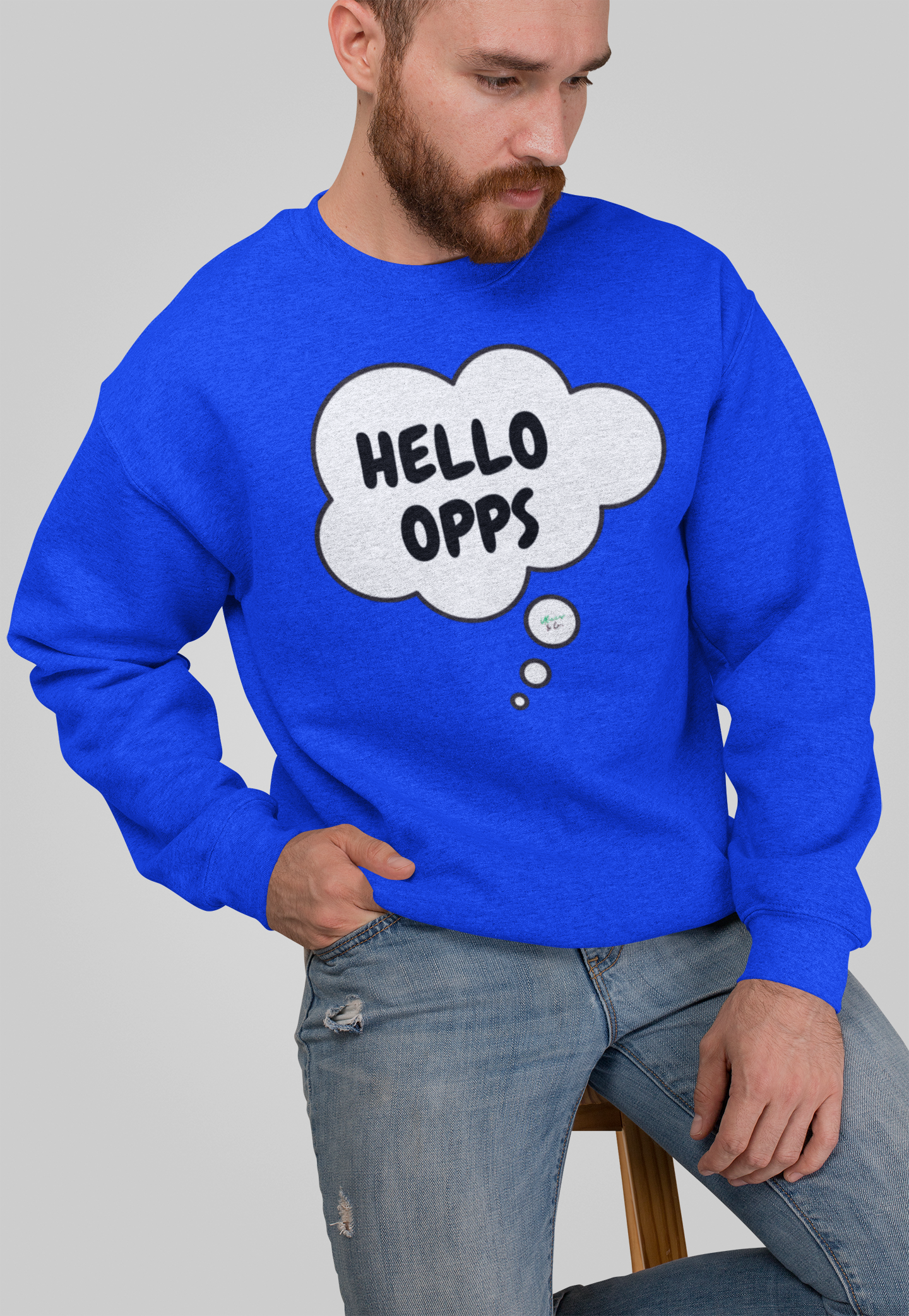 HELLO OPPS OPPONENTS TEES TSHIRTS TO ADDRESS HATERS IN PULLOVER CREWNECK SWEATSHIRT THOUGHT BUBBLE DESIGN UNIQUE GRAPHIC UNISEX SWEATER STREETWEAR FASHION BIRTHDAY GIFTS FOR WOMEN GIFT FOR MEN