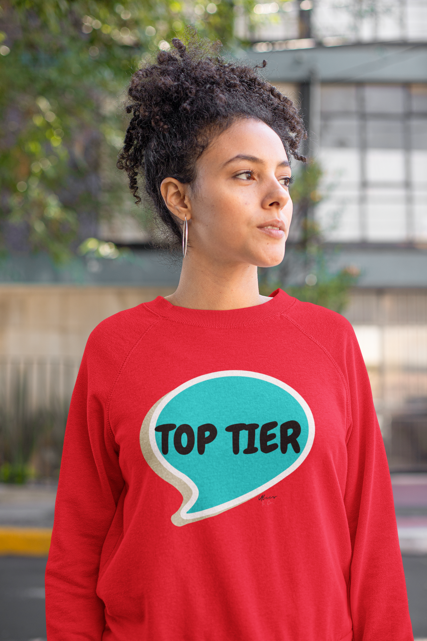 TOP TIER IN SPEECH BUBBLE UNISEX PULLOVER CREWNECK SWEATSHIRTS FOR WOMEN MENTAL HEALTH SWEATERS SELF-LOVE SWEATSHIRT GIFT FOR MEN