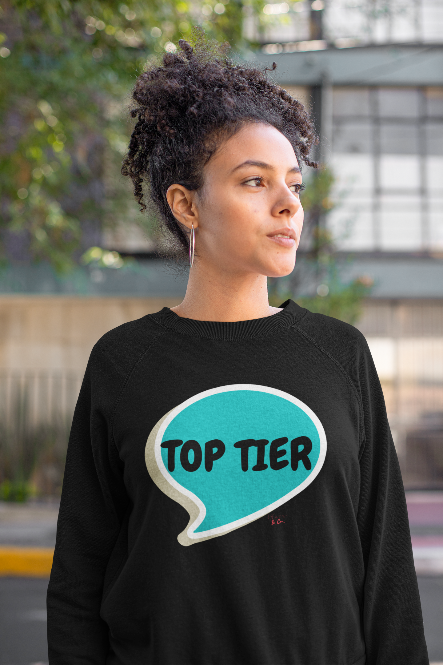 TOP TIER IN SPEECH BUBBLE UNISEX PULLOVER CREWNECK SWEATSHIRTS FOR WOMEN MENTAL HEALTH SWEATERS SELF-LOVE SWEATSHIRT GIFT FOR MEN