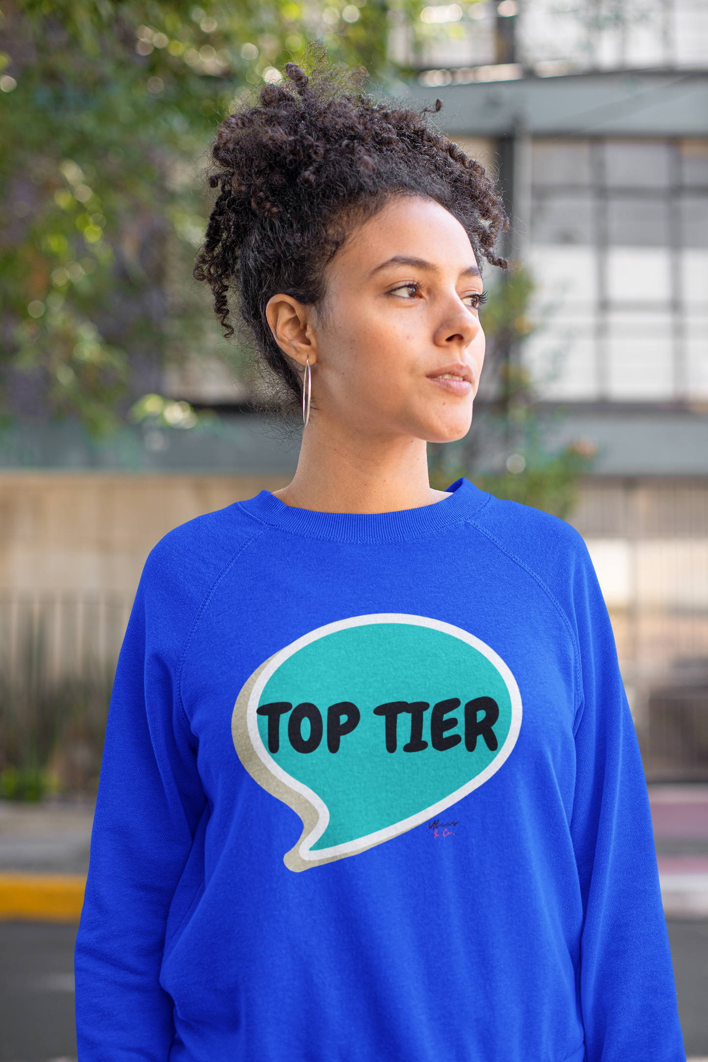 TOP TIER IN SPEECH BUBBLE UNISEX PULLOVER CREWNECK SWEATSHIRTS FOR WOMEN MENTAL HEALTH SWEATERS SELF-LOVE SWEATSHIRT GIFT FOR MEN