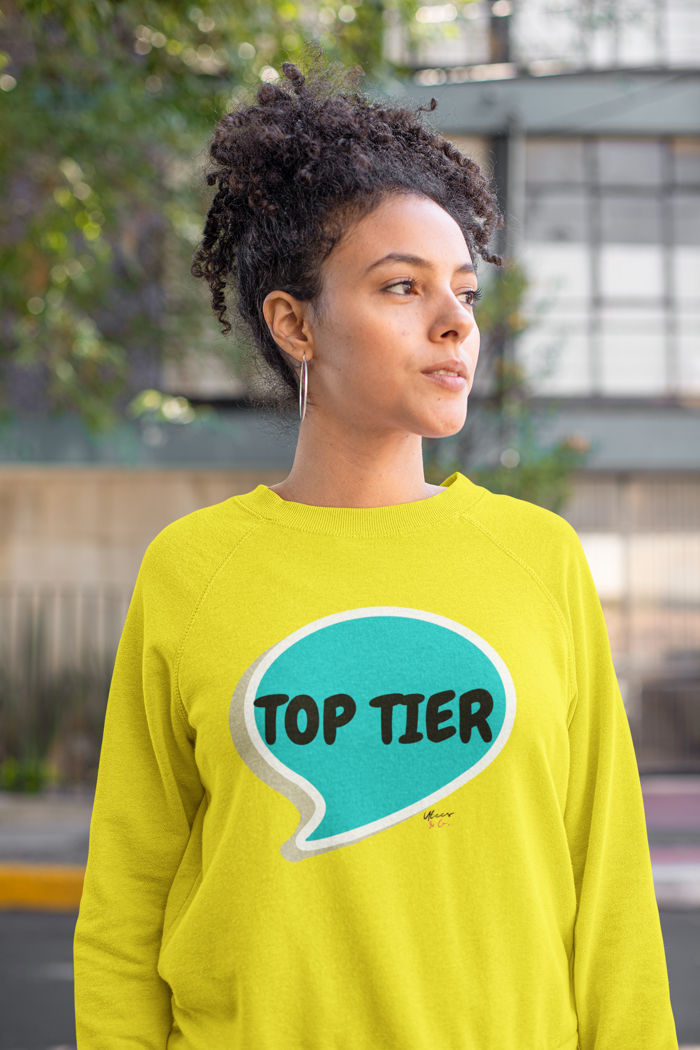 TOP TIER IN SPEECH BUBBLE UNISEX PULLOVER CREWNECK SWEATSHIRTS FOR WOMEN MENTAL HEALTH SWEATERS SELF-LOVE SWEATSHIRT GIFT FOR MEN