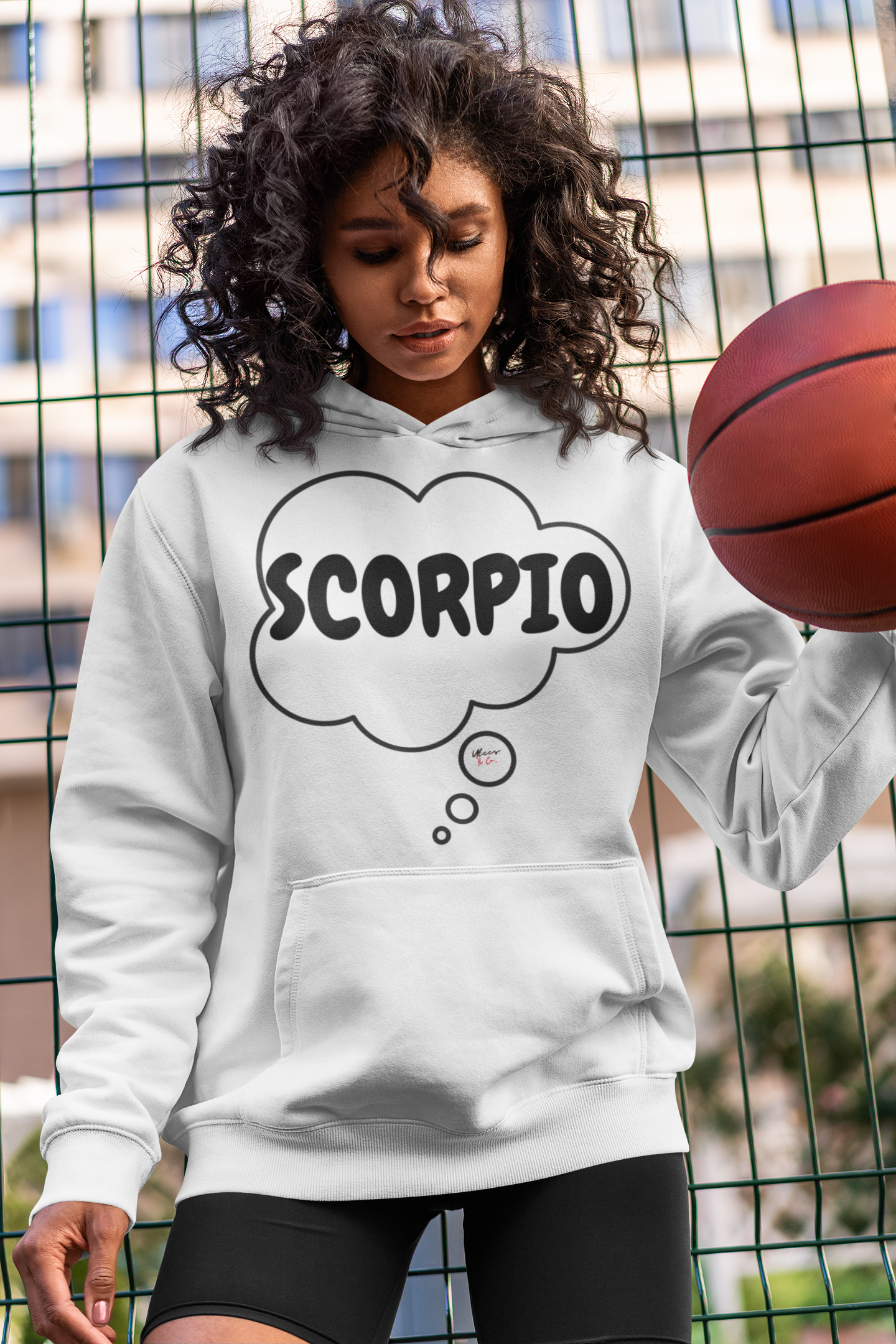 SCORPIO ZODIAC SIGN HOODIE IN THOUGHT BUBBLE SCORPIO HOROSCOPE BIRTHDAY SIGN GIFT FOR BIRTHDAY SCORPIO SEASON SCORPIO ASTROLOGY SIGN HOODIE