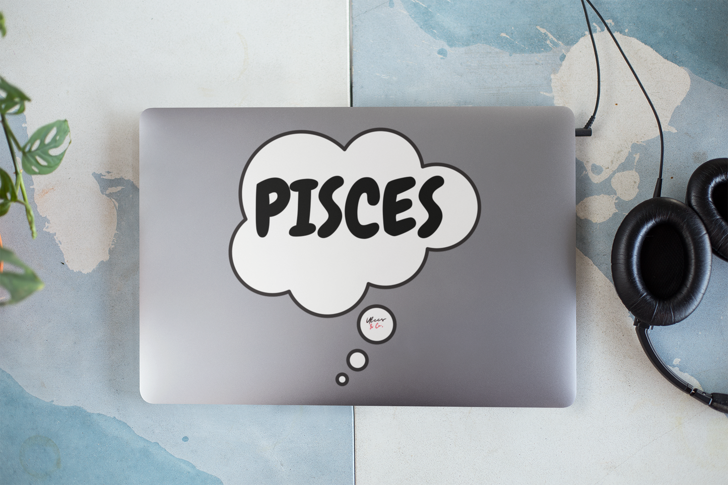 PISCES ZODIAC SIGN STICKER IN THOUGHT BUBBLE STICKER BIG STICKER JOURNAL STICKER OVERSIZED STICKER HOROSCOPE PISCES SIGNS