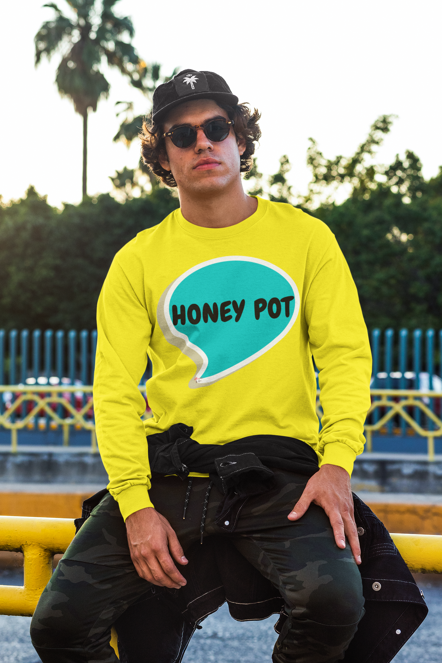 HONEY POT LONG SLEEVE TEE IN SPEECH BUBBLE SARCASM CLOTHING FOR WOMEN SARCASTIC TOP FOR MEN