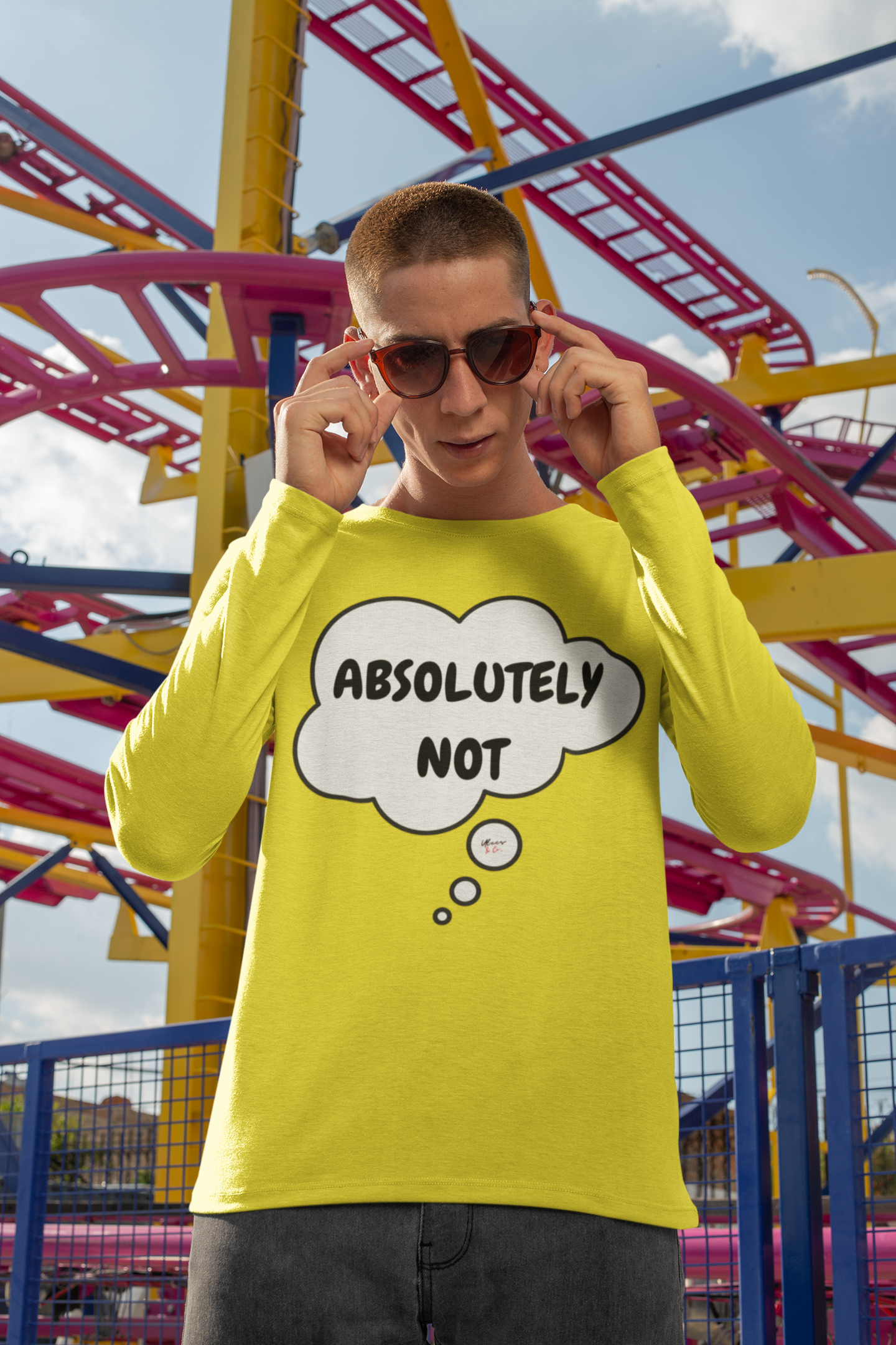 ABSOLUTELY NOT LONG SLEEVE IN THOUGHT BUBBLE UNISEX LONG SLEEVE SARCASTIC SAYINGS LONG SLEEVE SHIRT FUNNY SAYINGS LONG SLEEVE SHIRT