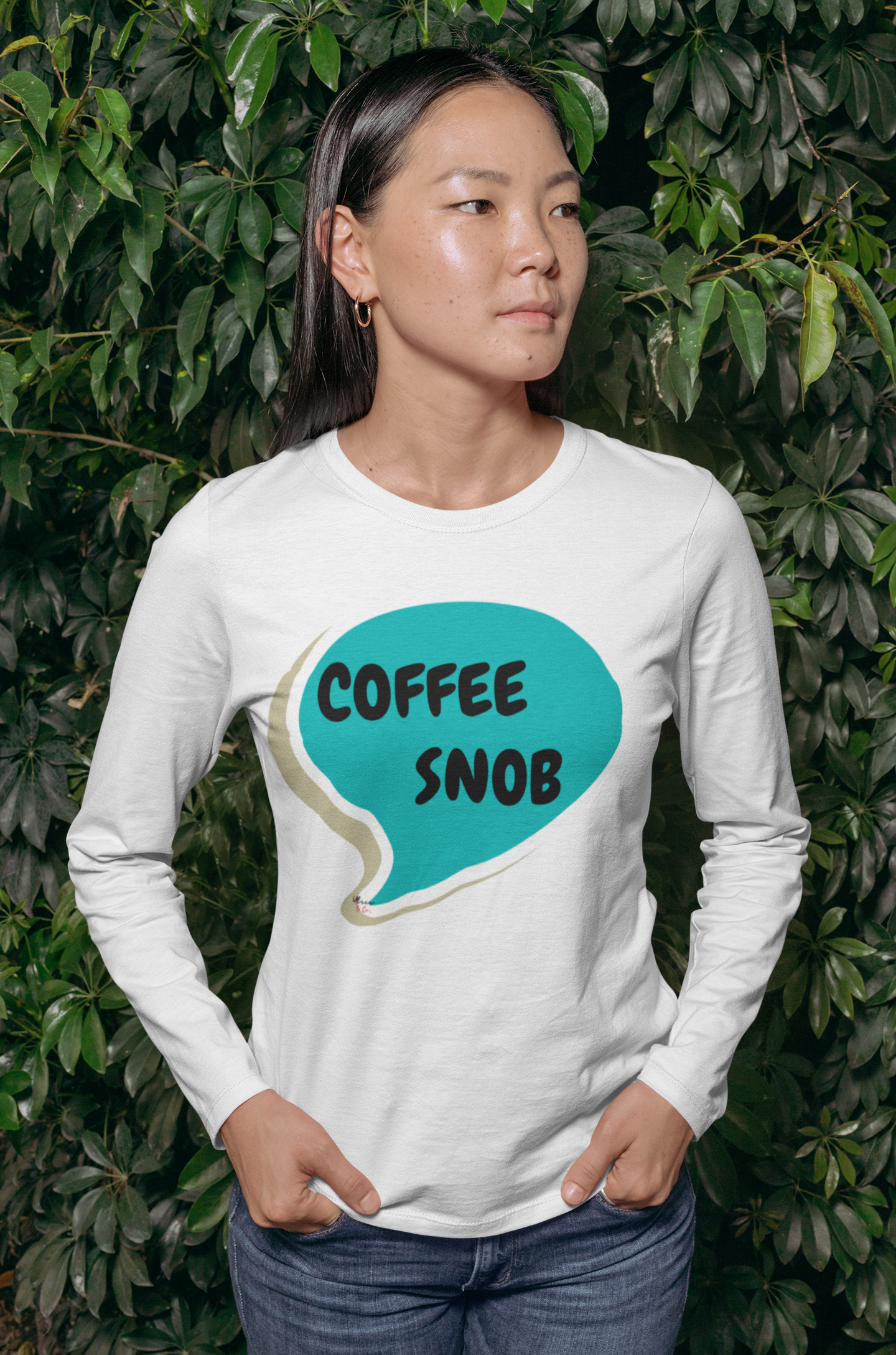 COFFEE SNOB LONG SLEEVE IN SPEECH BUBBLE LONG SLEEVE TOP SARCASTIC SAYINGS LONG SLEEVE FUNNY SAYINGS LONG SLEEVE TOP