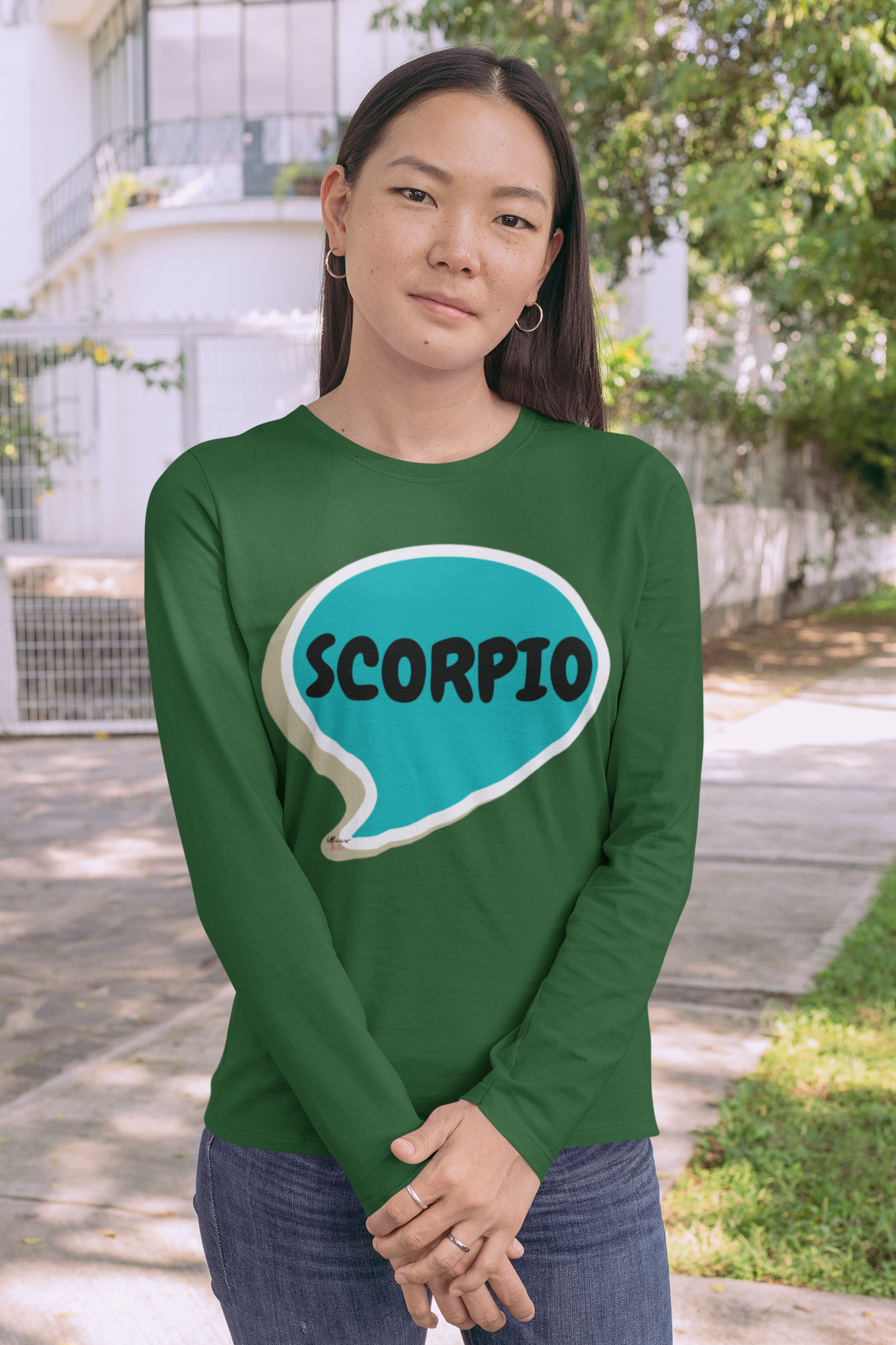 SCORPIO ZODIAC SIGN LONG SLEEVE IN SPEECH BUBBLE SCORPIO HOROSCOPE BIRTHDAY SIGN GIFT FOR BIRTHDAY SCORPIO SEASON SCORPIO ASTROLOGY SIGN LONG SLEEVE TOP