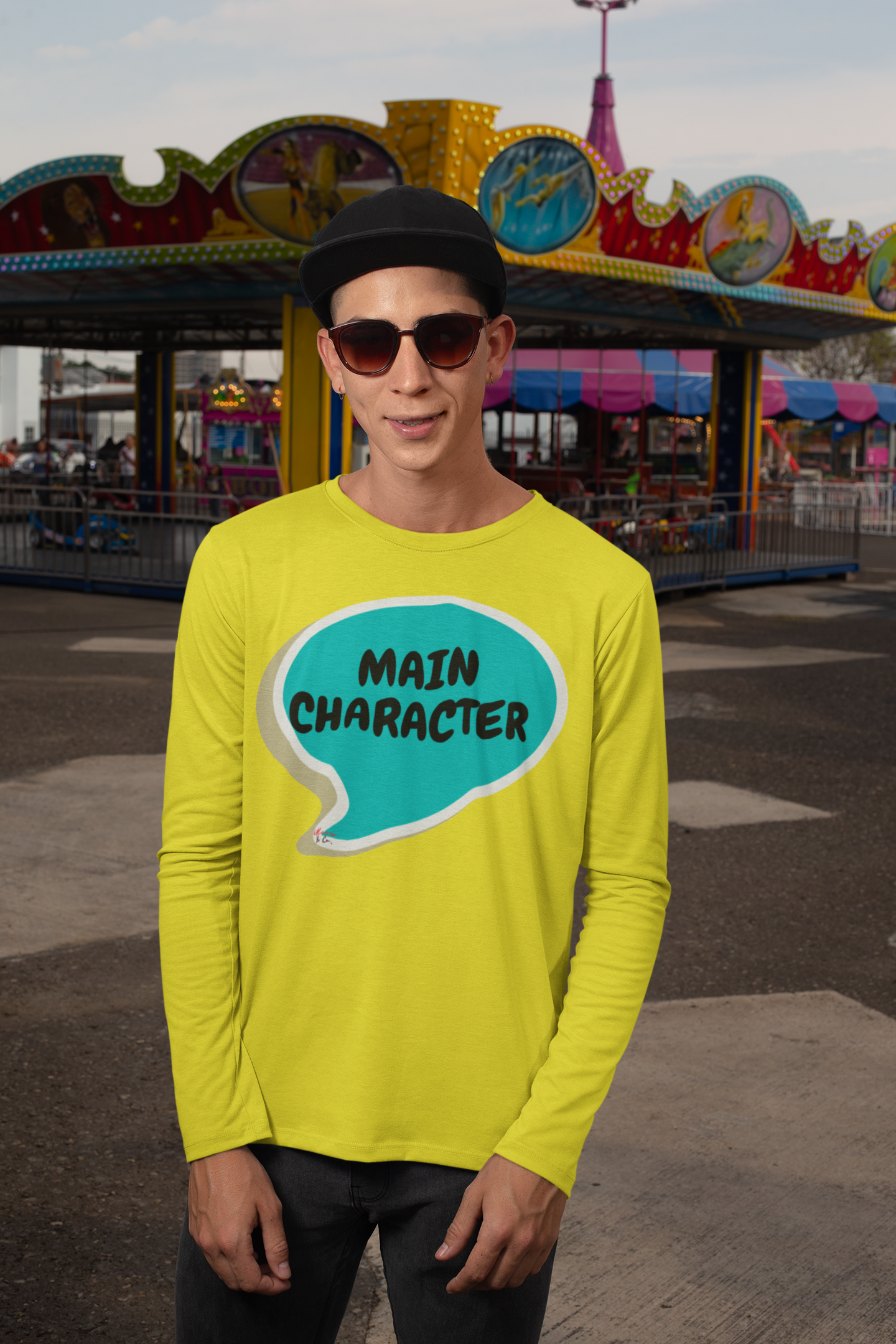 MAIN CHARACTER IN SPEECH BUBBLE UNISEX LONG SLEEVE FUNNY SAYINGS LONG SLEEVE SARCASM SAYINGS LONG SLEEVE TEE