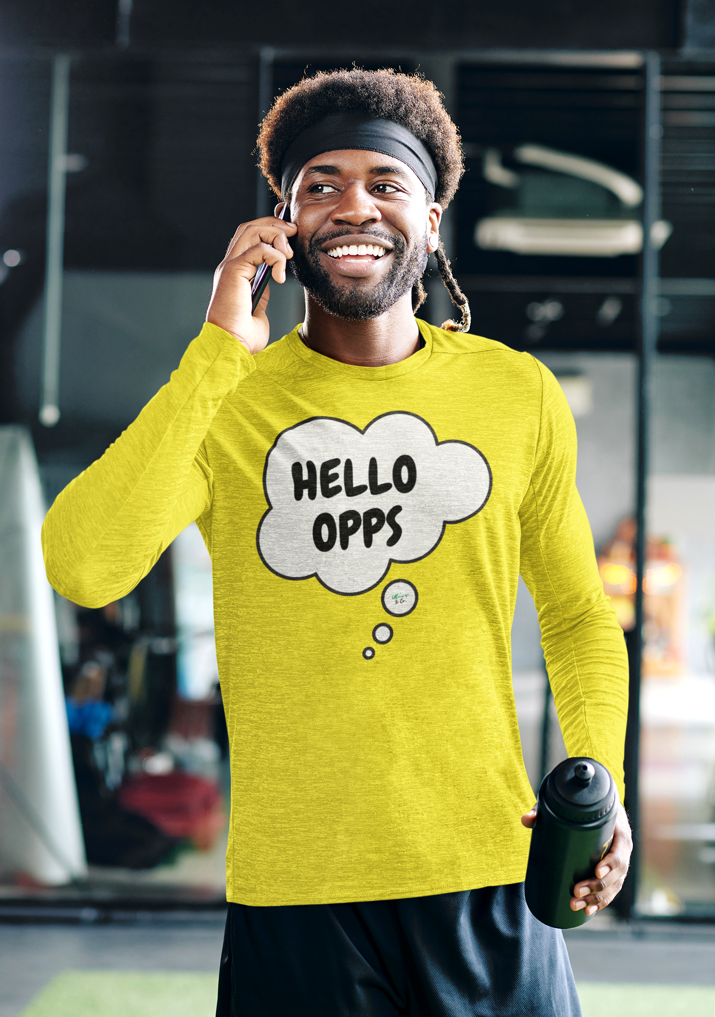 HELLO OPPS LONG SLEEVE SHIRT IN THOUGHT BUBBLE DESIGN GRAPHIC UNISEX LONG SLEEVE TOP SARCASTIC SAYINGS LONG SLEEVE FUNNY SAYINGS LONG SLEEVE TOP FOR GIFT BIRTHDAY GIFTS FOR WOMEN
