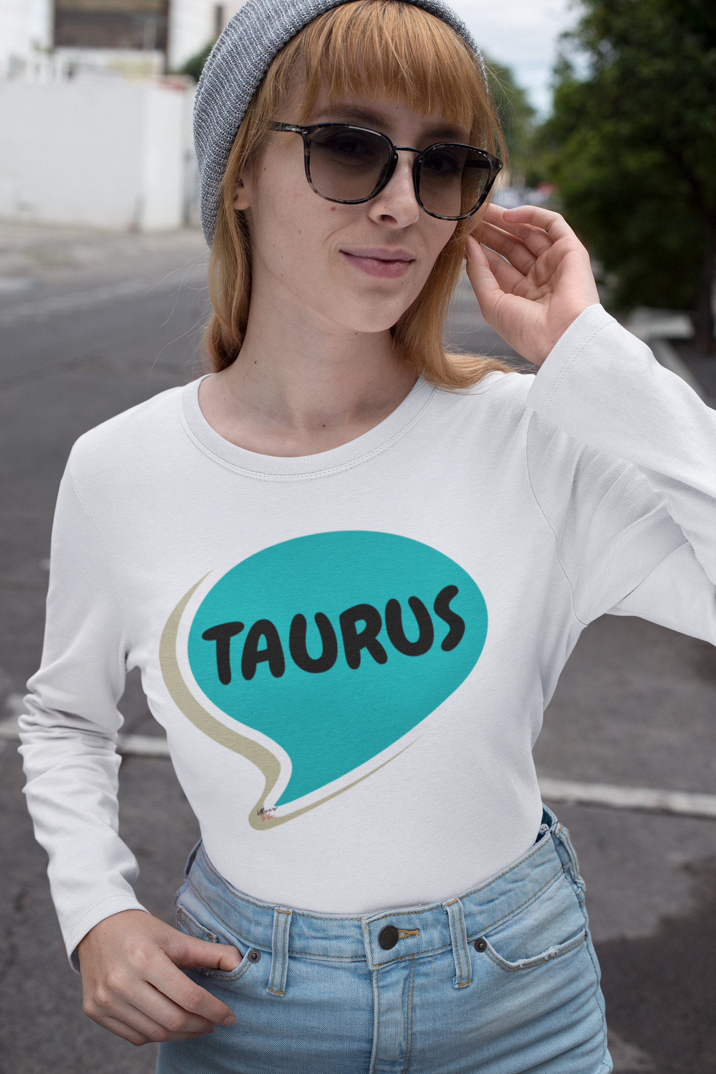 TAURUS ZODIAC SIGN LONG SLEEVE IN SPEECH BUBBLE TAURUS HOROSCOPE ASTRONOMY SIGN UNISEX LONG SLEEVE TAURUS BIRTHDAY SIGN TAURUS SEASON LONG SLEEVE GIFT FOR AN TAURUS