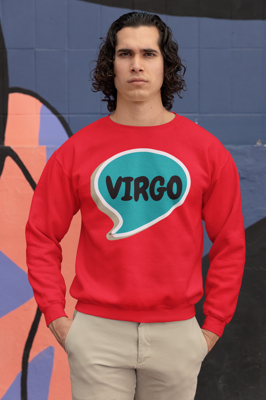 VIRGO ZODIAC SIGN SWEATSHIRT IN SPEECH BUBBLE UNISEX CREWNECK PULLOVER SWEATSHIRT HOROSCOPE VIRGO ZODIAC SIGNS SWEATER ASTRONOMY VIRGO SIGNS SWEATSHIRT VIRGO ZODIAC SYMBOLS SWEATSHIRT VIRGO SIGN ZODIAC SEASON