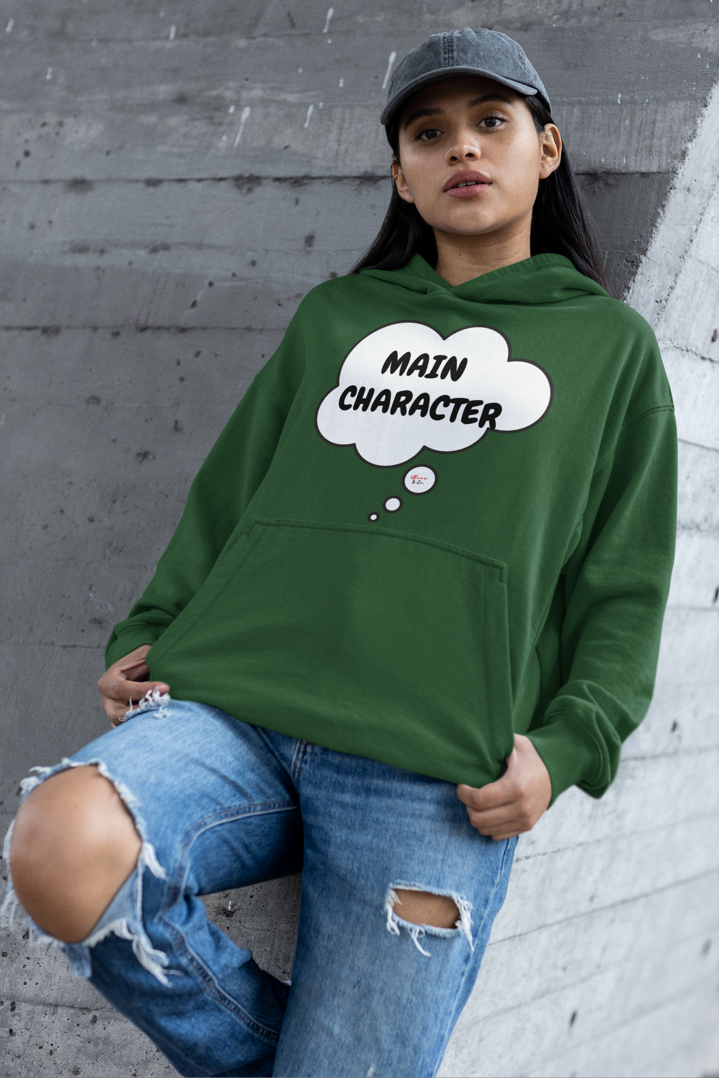 MAIN CHARACTER HOODIE IN THOUGHT BUBBLE UNISEX PULLOVER HOODIE FOR WOMEN GIFT FOR MEN HOODIES FUNNY SARCASTIC SAYINGS HOODIES