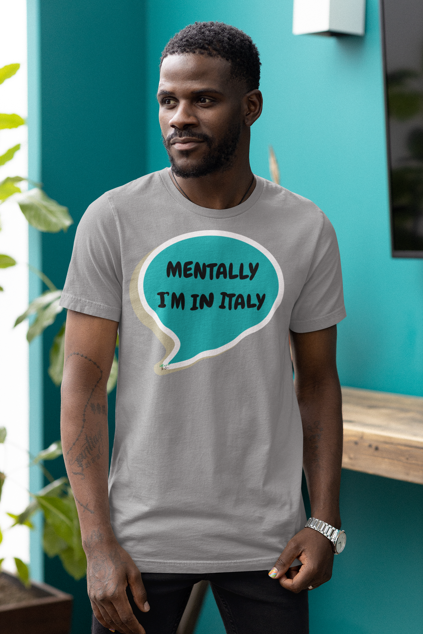 MENTALLY I'M IN ITALY T-SHIRT UNIQUE GRAPHIC UNISEX SPEECH BUBBLE SHIRT CASUAL STREETWEAR FASHION FUNNY SAYINGS TEES SARCASTIC SAYINGS T-SHIRT HILARIOUS SHIRTS SARCASM TEES BIRTHDAY GIFTS FOR WOMEN GIFT FOR MEN CLOTHING BRAND