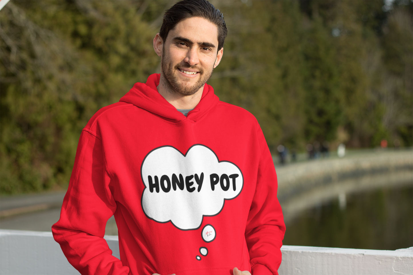 HONEY POT HOODIE IN THOUGHT BUBBLE UNISEX PULLOVER HOODIE FOR MEN HOODIE FOR WOMEN