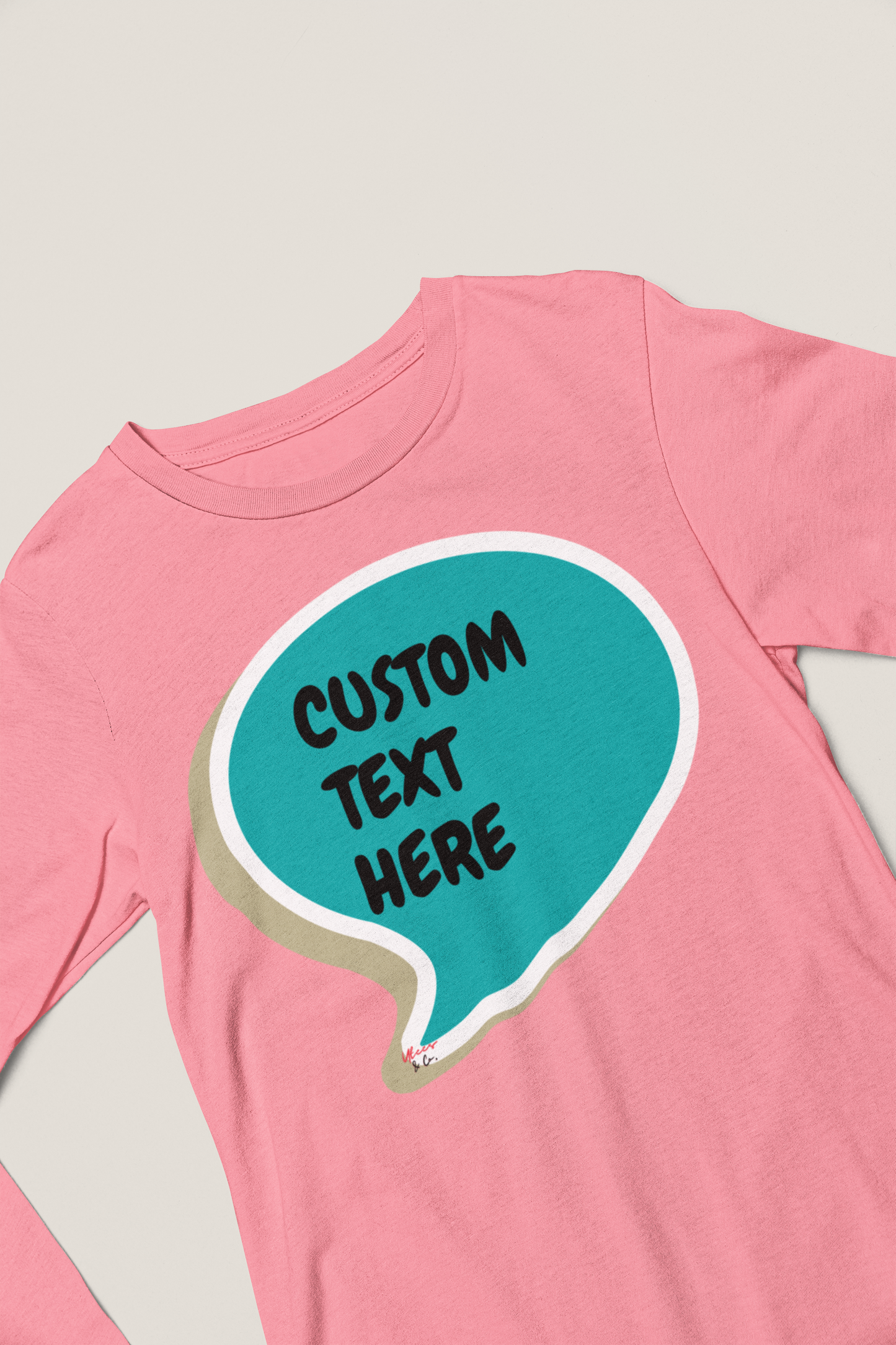 PERSONALIZED CUSTOMIZE A UNIQUE GIFT MAKE A CUSTOM SPEECH BUBBLE UNISEX ONG SLEEVE SHIRT AS A GIFT CREATE WHATEVER TEXT IN THE BUBBLE FOR YOU OR A FRIEND PERSONALIZED LONG SLEEVE TOP