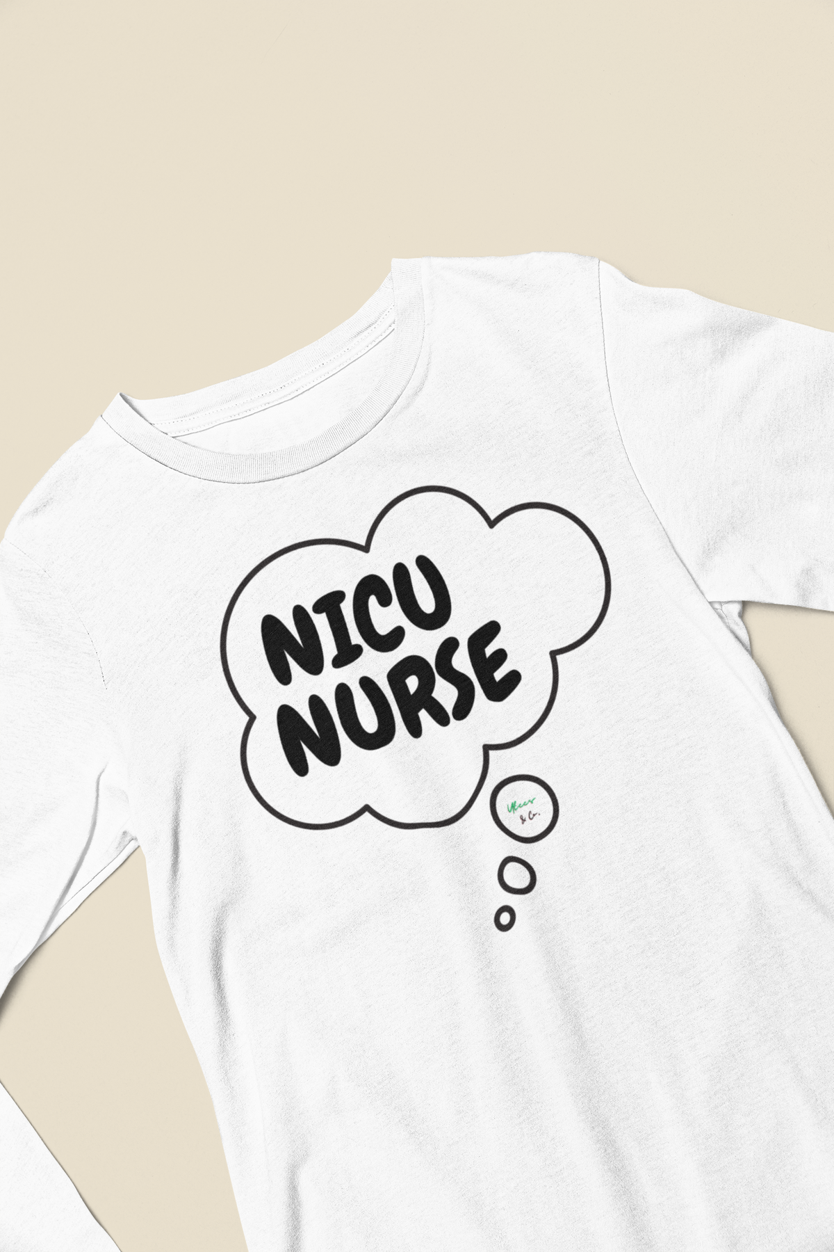 NICU NURSE LONG SLEEVE SHIRT IN THOUGHT BUBBLE GRAPHIC UNISEX LONG SLEEVE OCCUPATION CLOTHING TOP JOB LONG SLEEVE SHIRTS GIFTS FOR WOMEN GIFTS FOR MEN OCCUPATION LONG SLEEVE NURSE SHIRTS