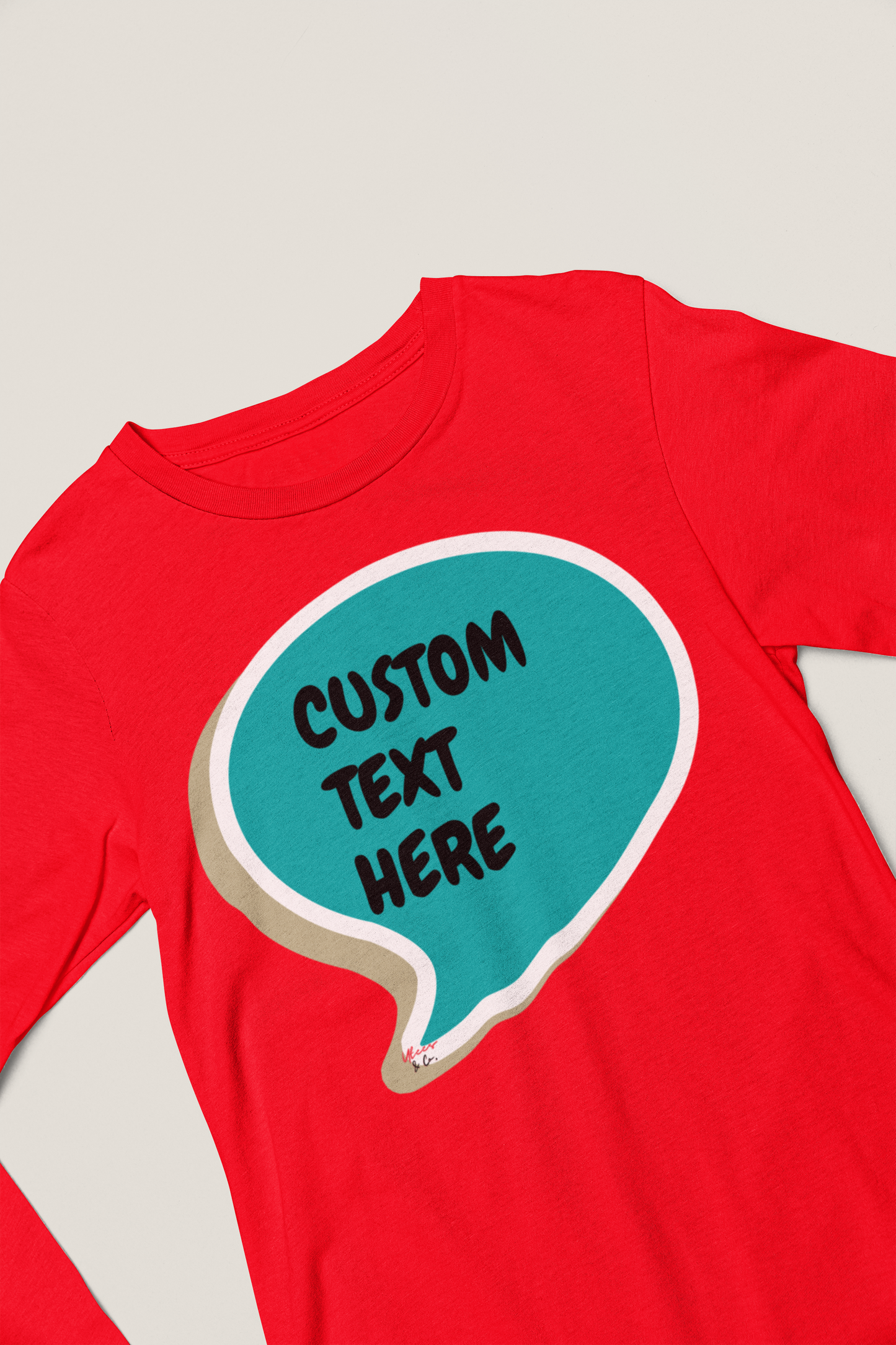 PERSONALIZED CUSTOMIZE A UNIQUE GIFT MAKE A CUSTOM SPEECH BUBBLE UNISEX ONG SLEEVE SHIRT AS A GIFT CREATE WHATEVER TEXT IN THE BUBBLE FOR YOU OR A FRIEND PERSONALIZED LONG SLEEVE TOP