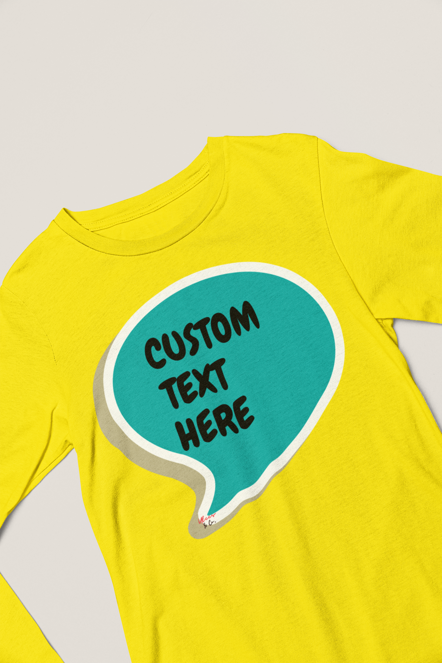 PERSONALIZED CUSTOMIZE A UNIQUE GIFT MAKE A CUSTOM SPEECH BUBBLE UNISEX ONG SLEEVE SHIRT AS A GIFT CREATE WHATEVER TEXT IN THE BUBBLE FOR YOU OR A FRIEND PERSONALIZED LONG SLEEVE TOP