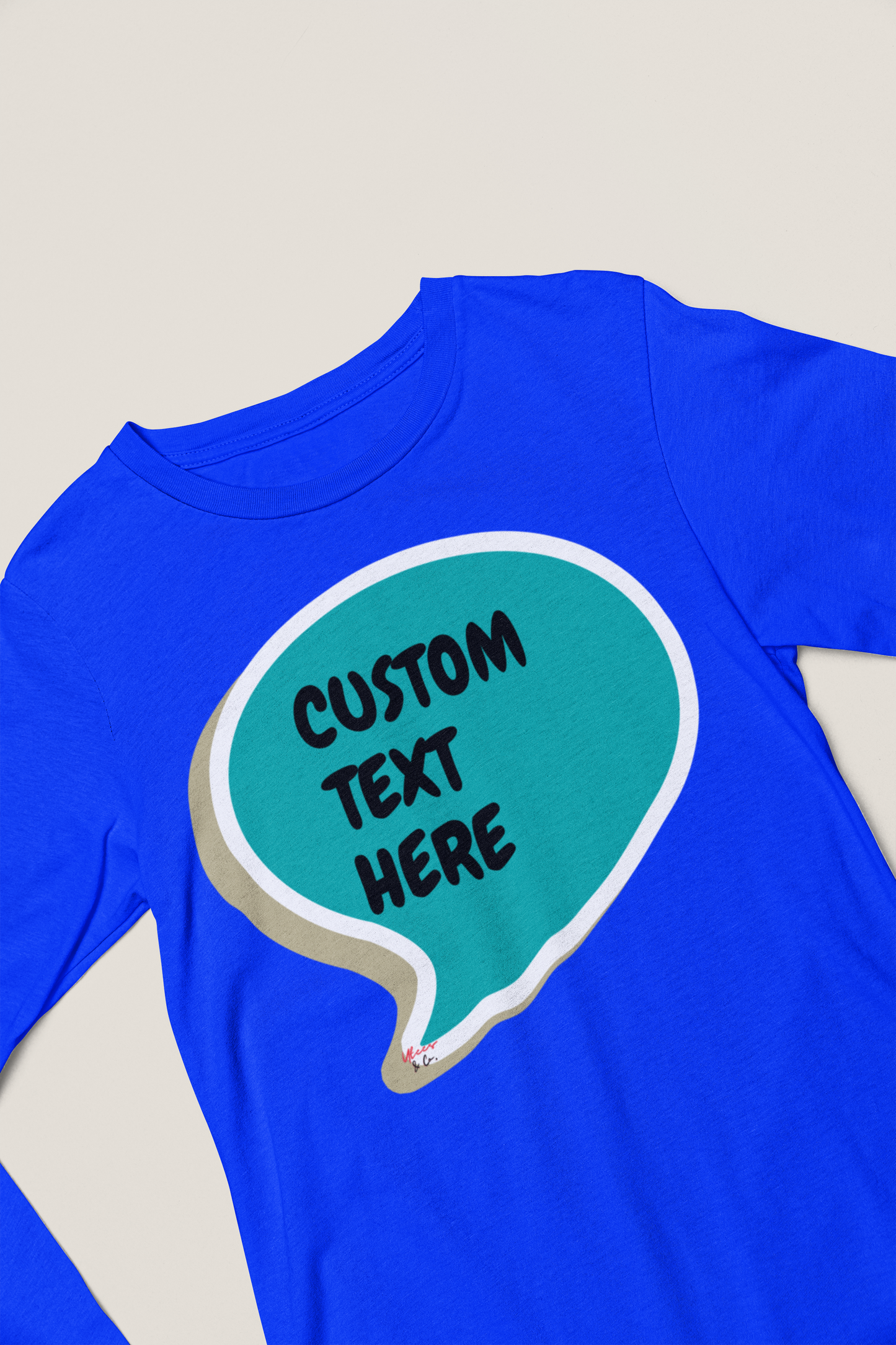 PERSONALIZED CUSTOMIZE A UNIQUE GIFT MAKE A CUSTOM SPEECH BUBBLE UNISEX ONG SLEEVE SHIRT AS A GIFT CREATE WHATEVER TEXT IN THE BUBBLE FOR YOU OR A FRIEND PERSONALIZED LONG SLEEVE TOP