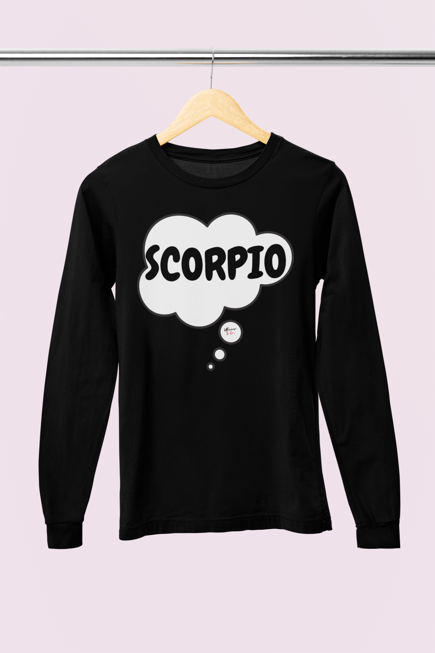 SCORPIO ZODIAC SIGN LONG SLEEVE IN THOUGHT BUBBLE SCORPIO HOROSCOPE BIRTHDAY SIGN GIFT FOR BIRTHDAY SCORPIO SEASON SCORPIO ASTROLOGY SIGN LONG SLEEVE TOP