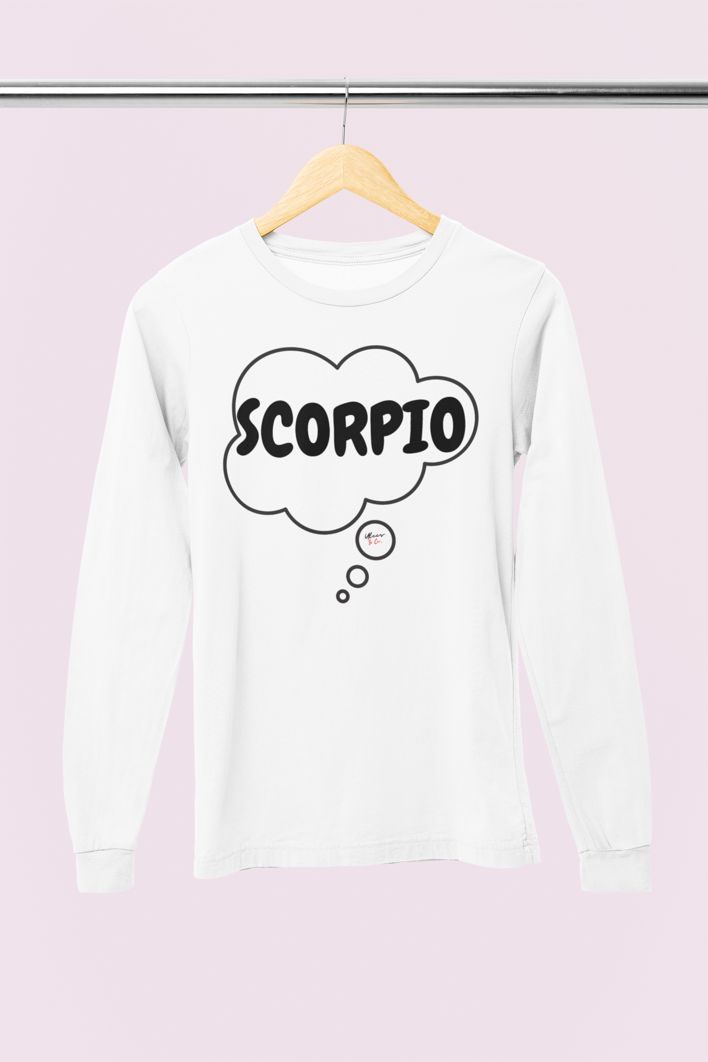 SCORPIO ZODIAC SIGN LONG SLEEVE IN THOUGHT BUBBLE SCORPIO HOROSCOPE BIRTHDAY SIGN GIFT FOR BIRTHDAY SCORPIO SEASON SCORPIO ASTROLOGY SIGN LONG SLEEVE TOP