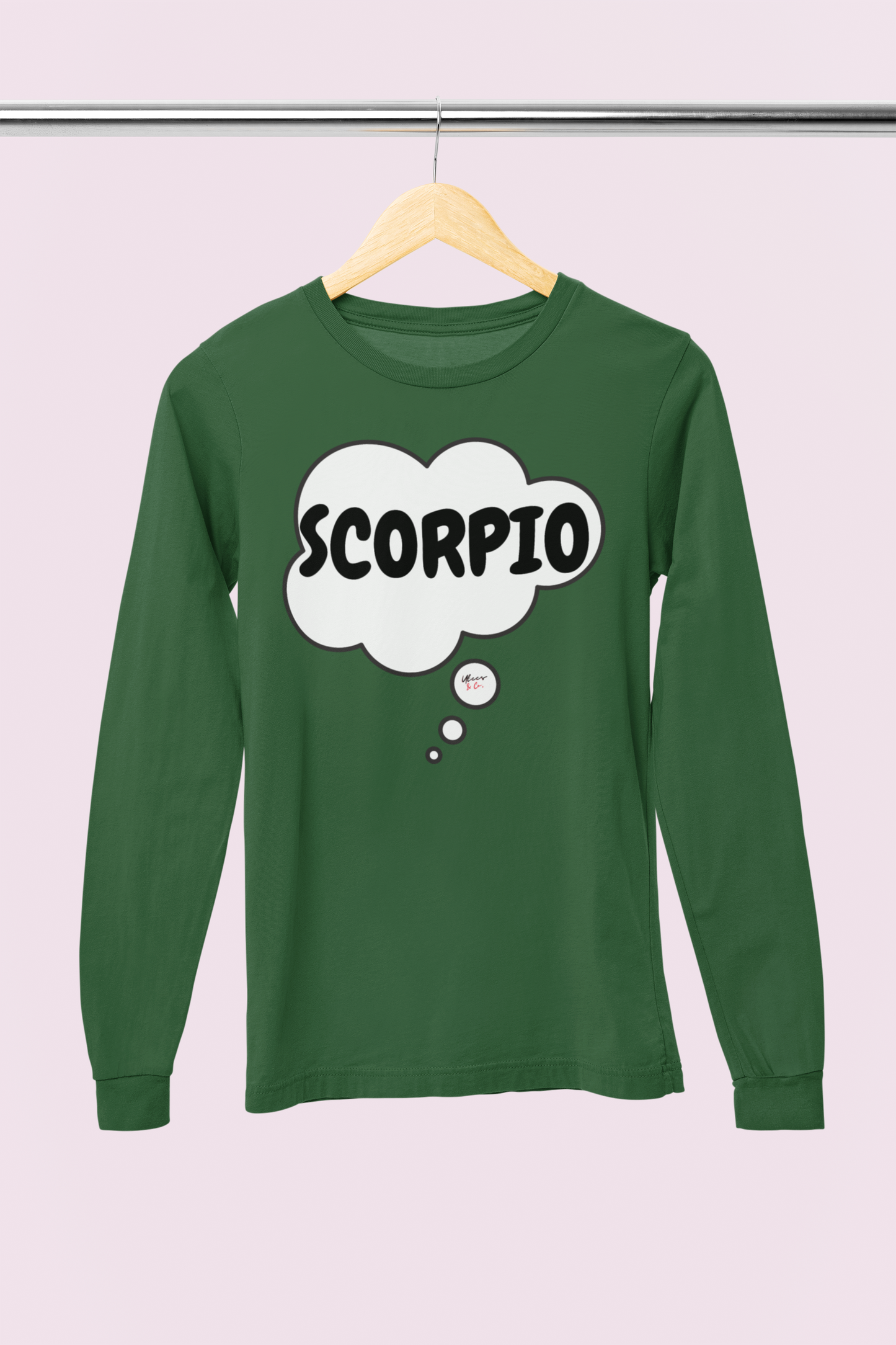 SCORPIO ZODIAC SIGN LONG SLEEVE IN THOUGHT BUBBLE SCORPIO HOROSCOPE BIRTHDAY SIGN GIFT FOR BIRTHDAY SCORPIO SEASON SCORPIO ASTROLOGY SIGN LONG SLEEVE TOP