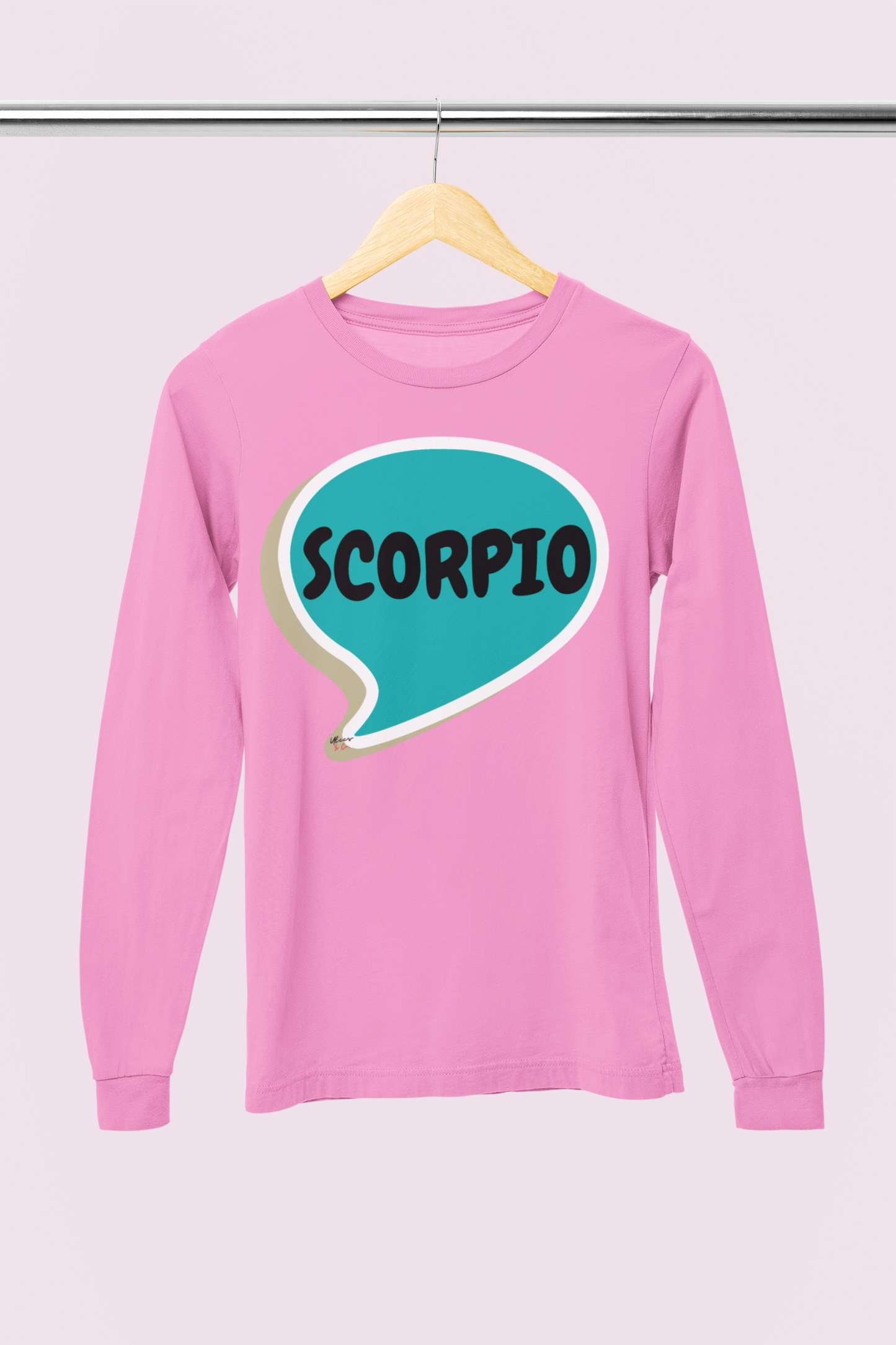 SCORPIO ZODIAC SIGN LONG SLEEVE IN SPEECH BUBBLE SCORPIO HOROSCOPE BIRTHDAY SIGN GIFT FOR BIRTHDAY SCORPIO SEASON SCORPIO ASTROLOGY SIGN LONG SLEEVE TOP